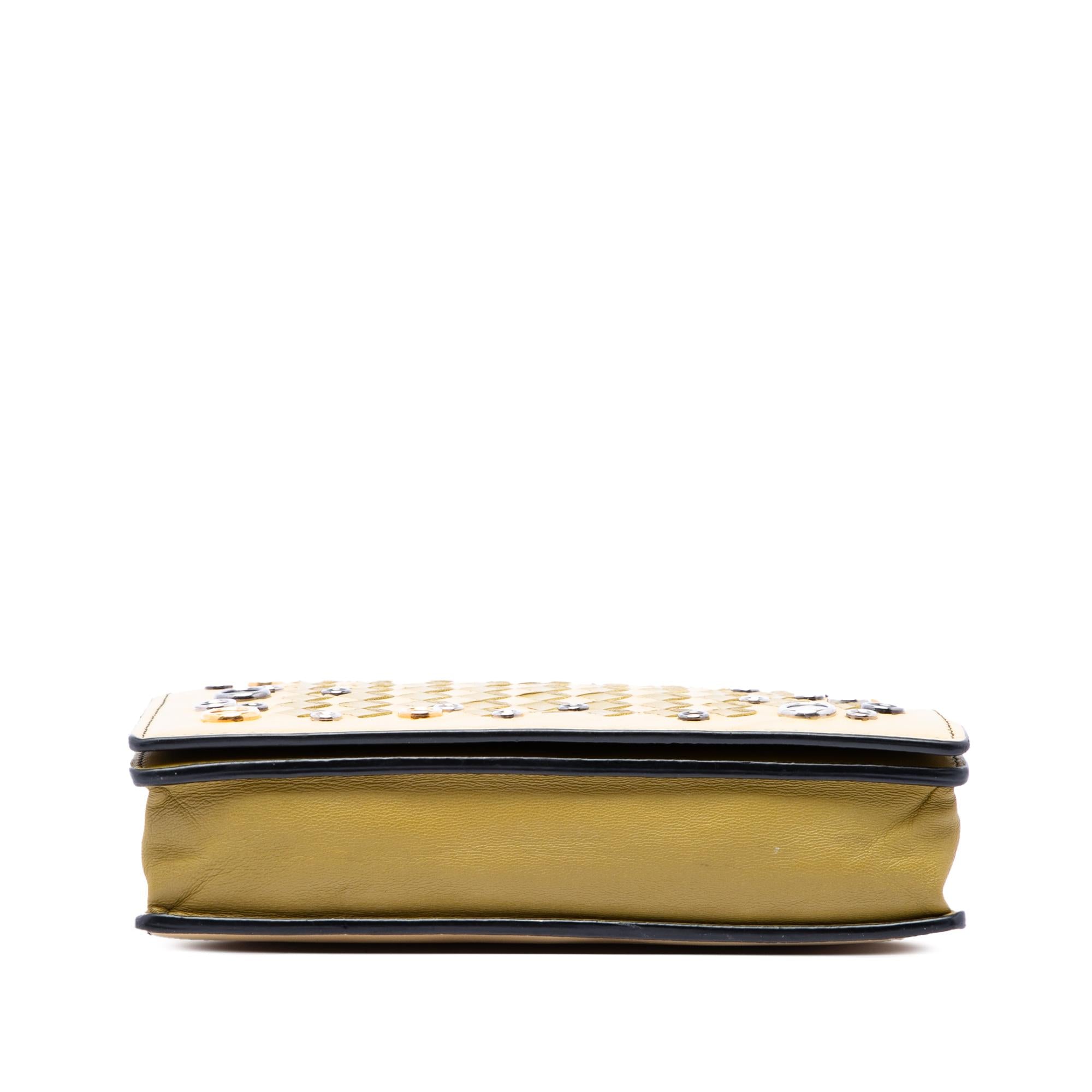 Bottega Veneta Nappa Intrecciato Studded Wallet on Chain