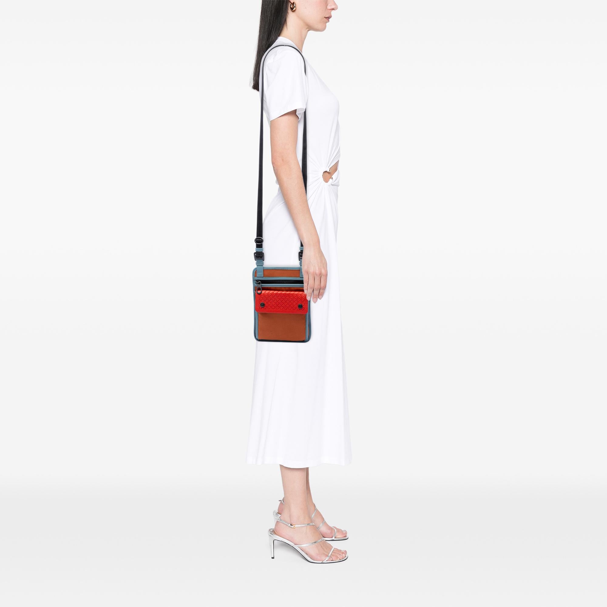 Bottega Veneta Nappa Intrecciato Trimmed Nylon High Tech Crossbody