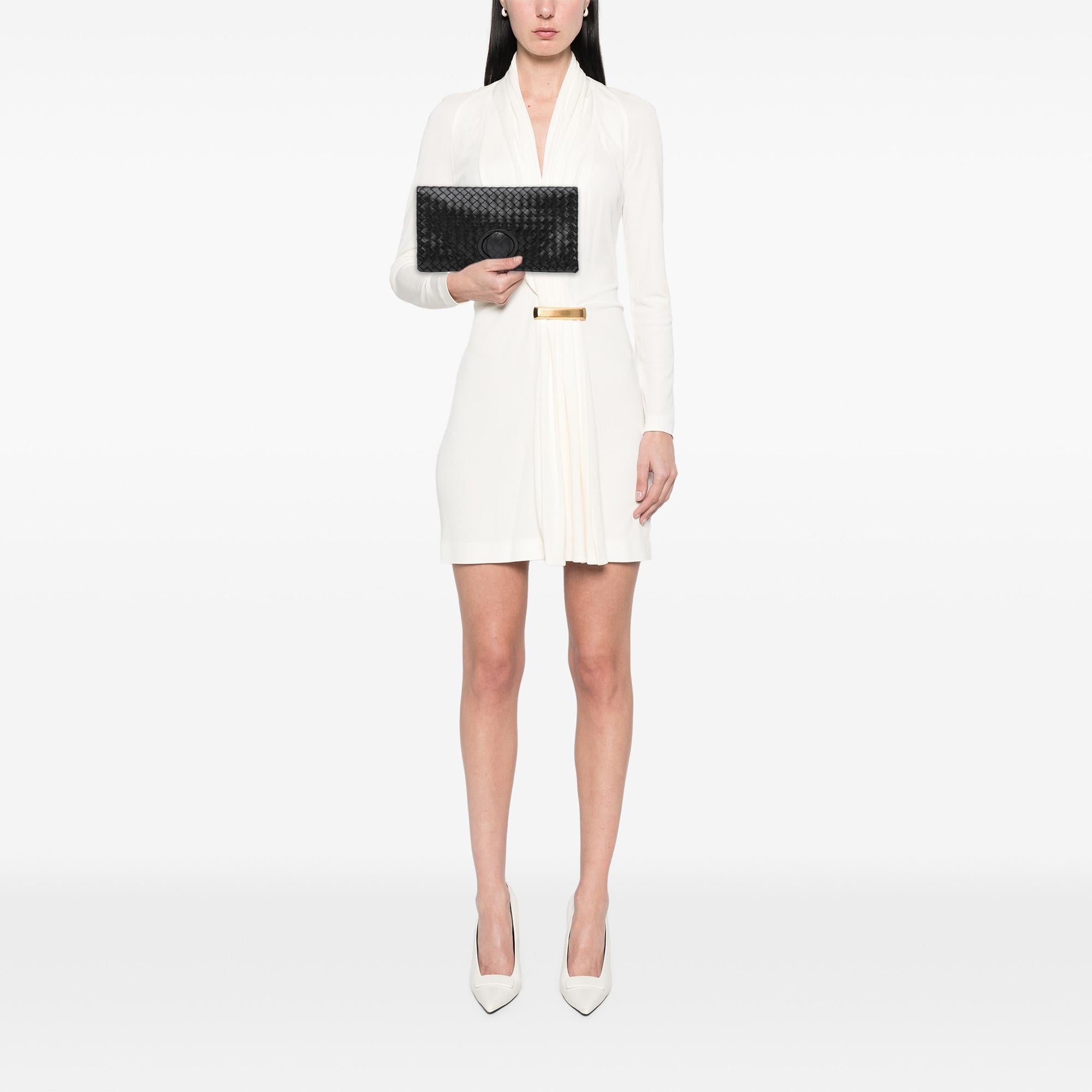 Bottega Veneta Nappa Intrecciato Turn Lock Clutch