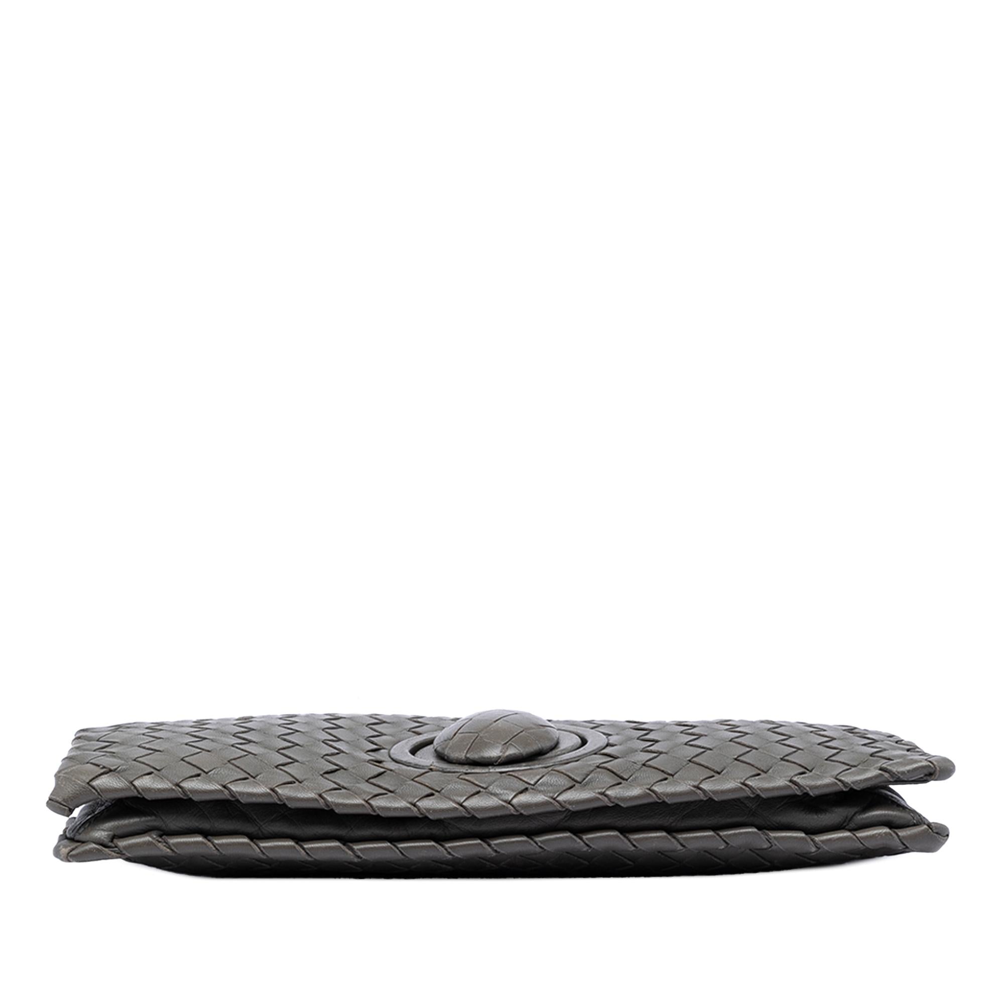 Bottega Veneta Nappa Intrecciato Turn Lock Clutch