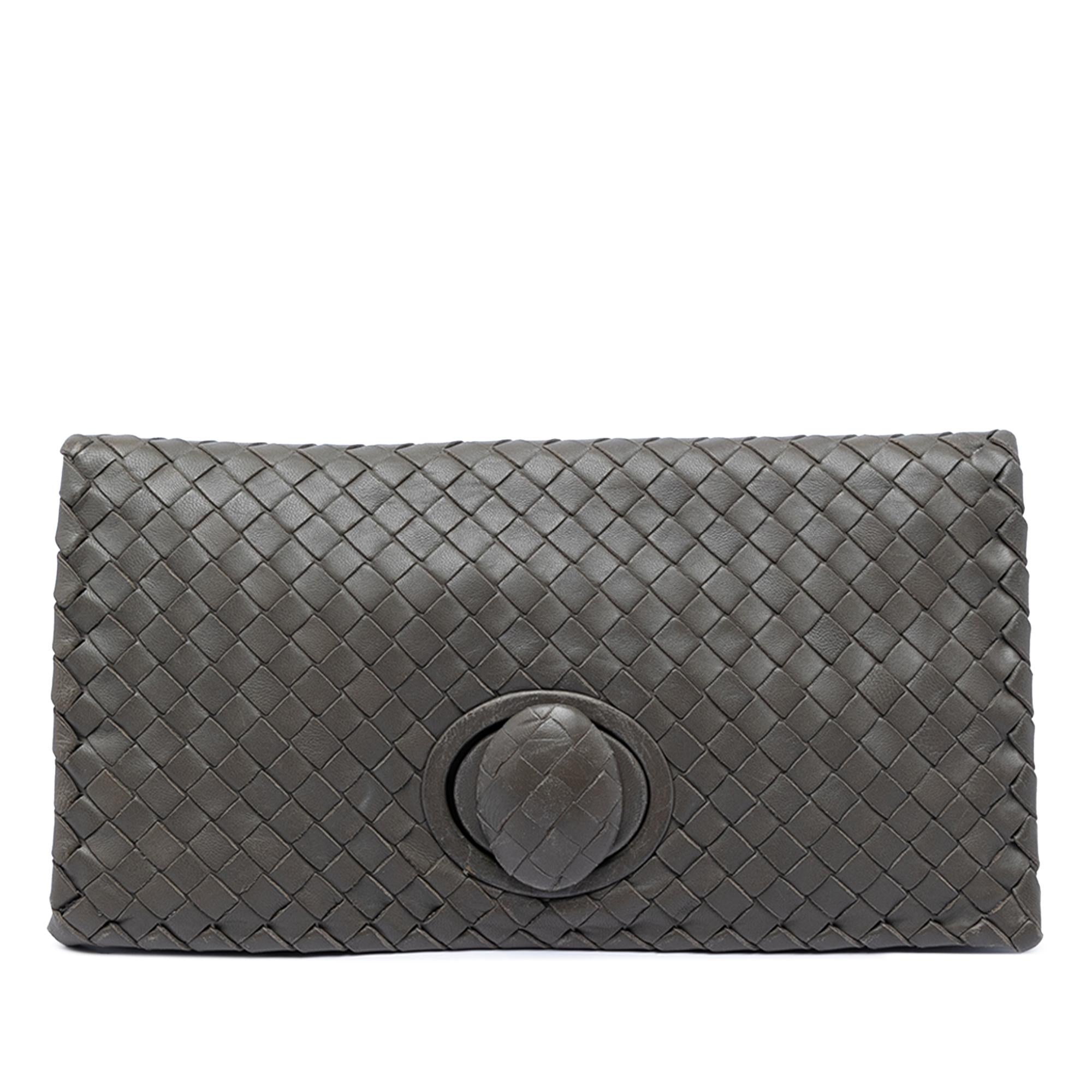 Bottega Veneta Nappa Intrecciato Turn Lock Clutch