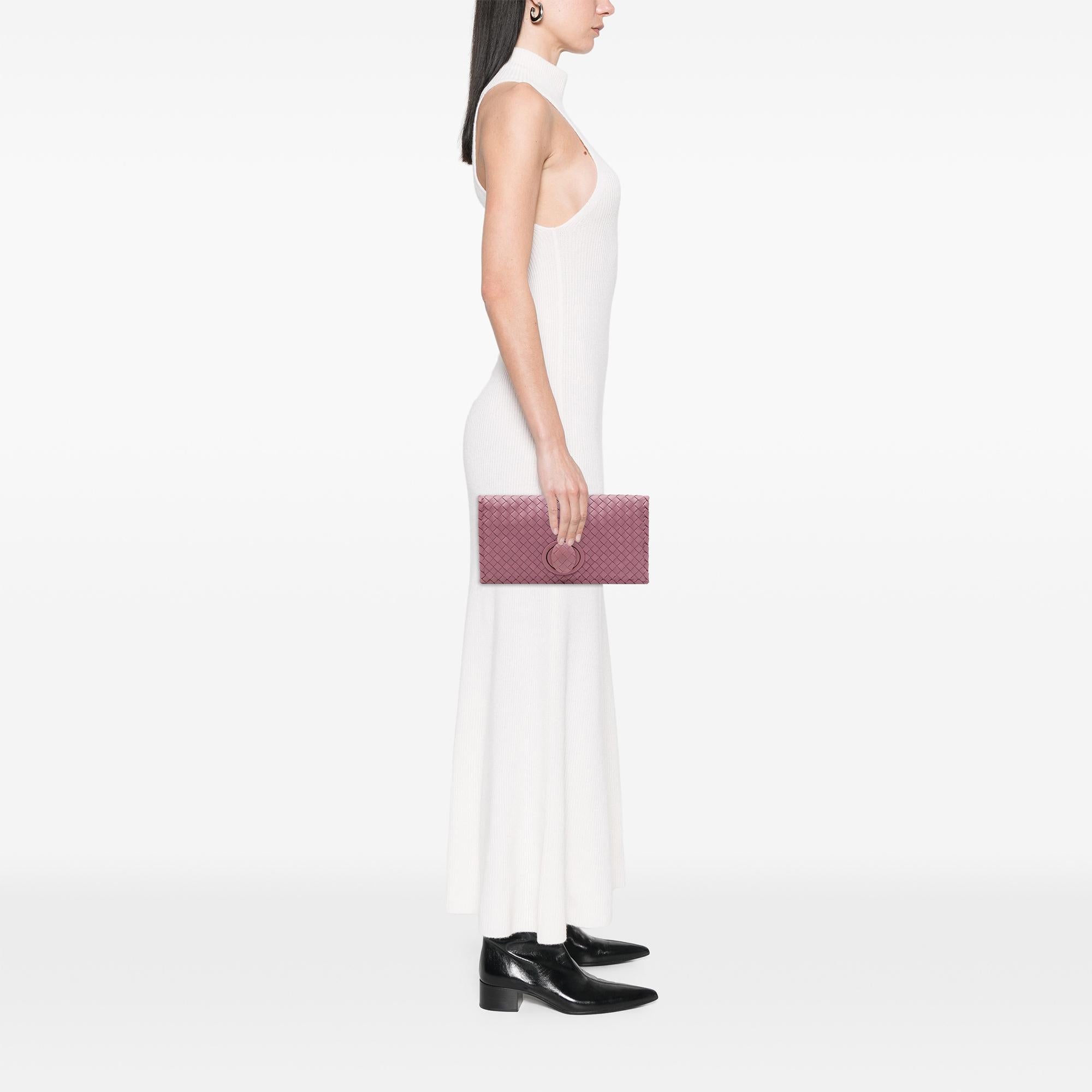 Bottega Veneta Nappa Intrecciato Turn Lock Clutch