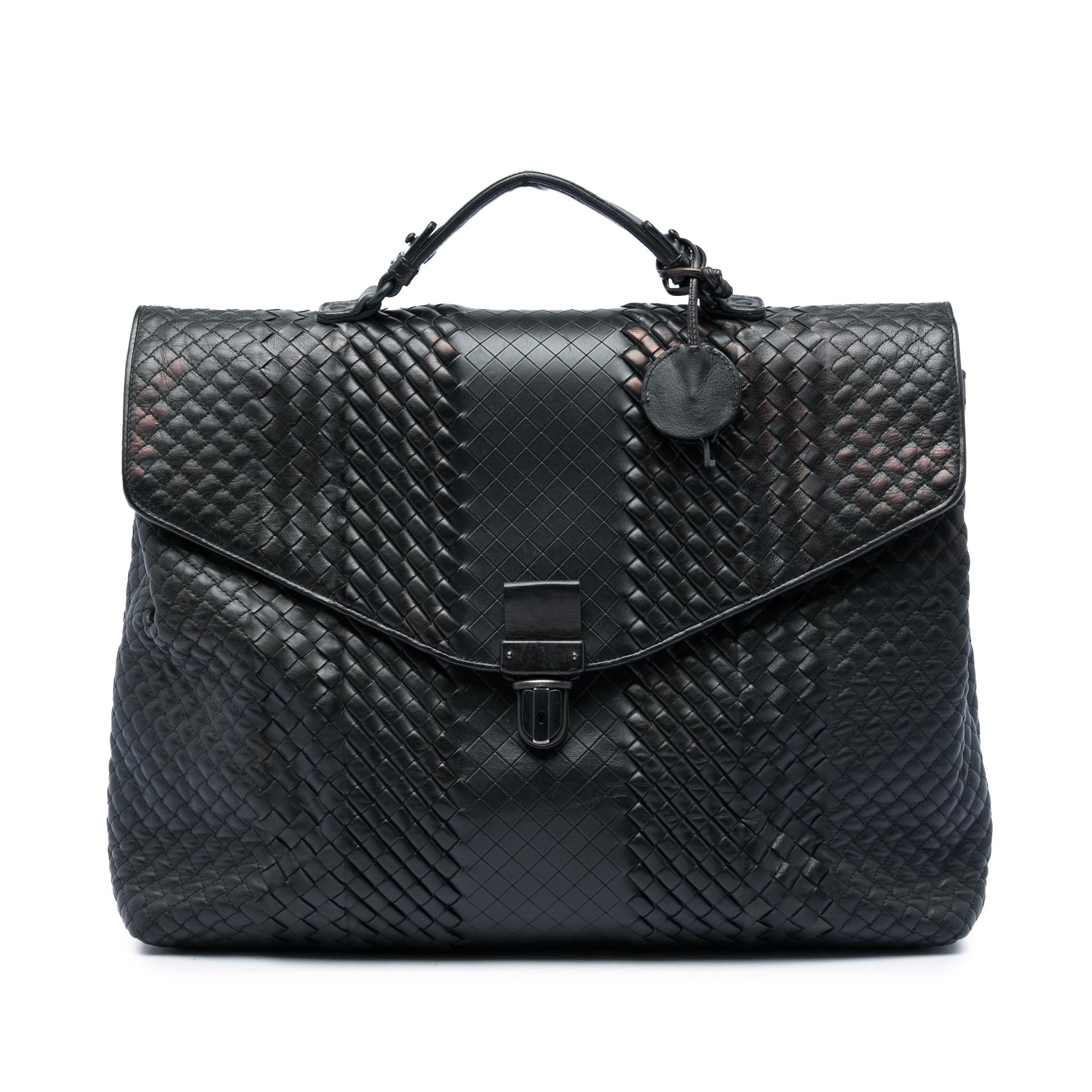 Bottega Veneta Nappa Intreccio Imperatore Business Bag