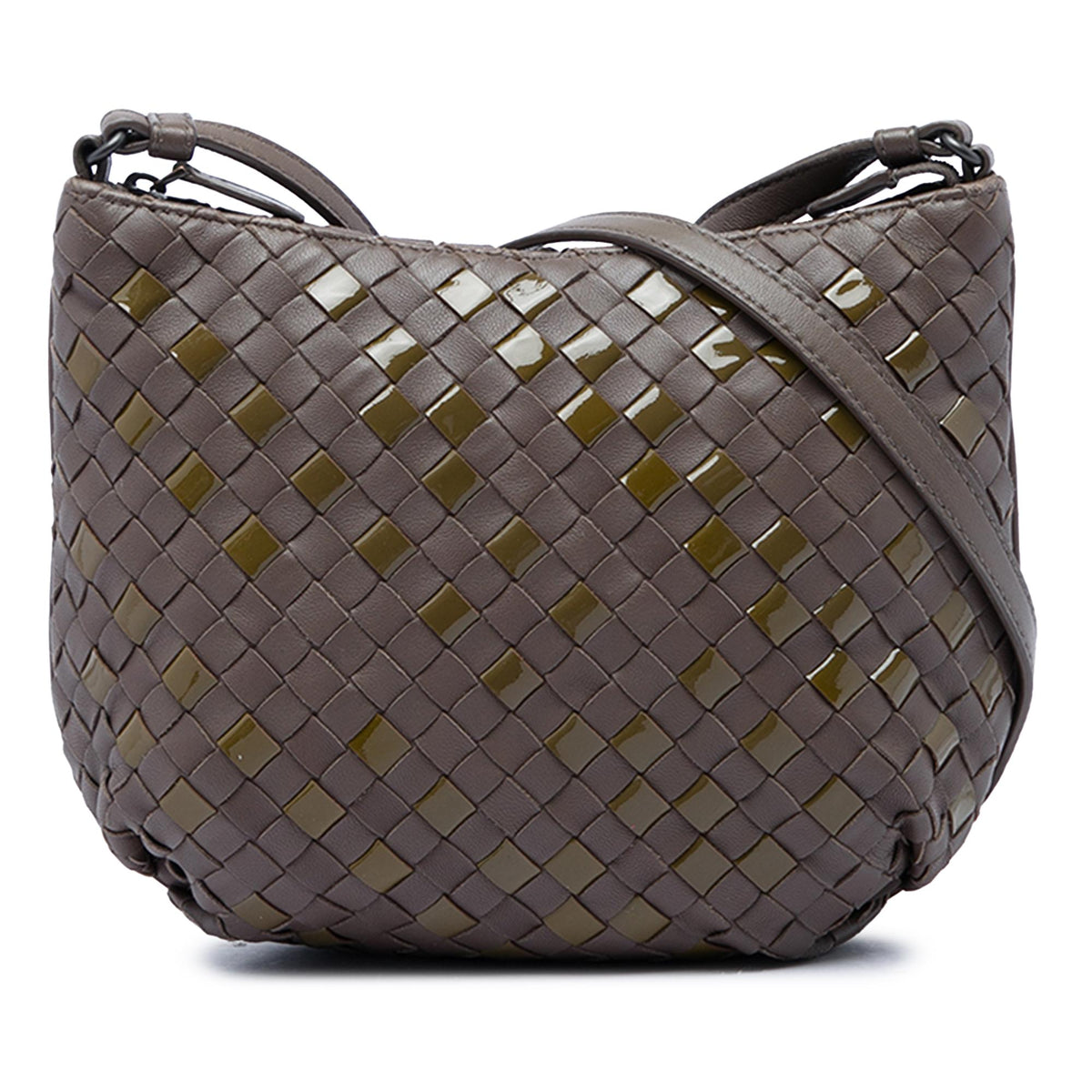 Bottega Veneta Nappa and Patent Intrecciato Crossbody