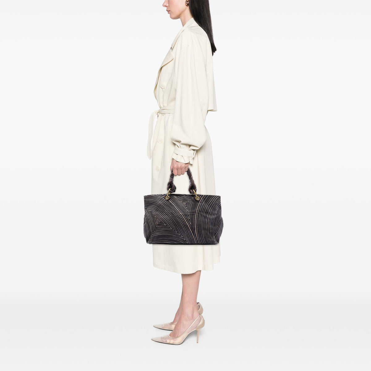 Bottega Veneta Printed Canvas Cabat Tote