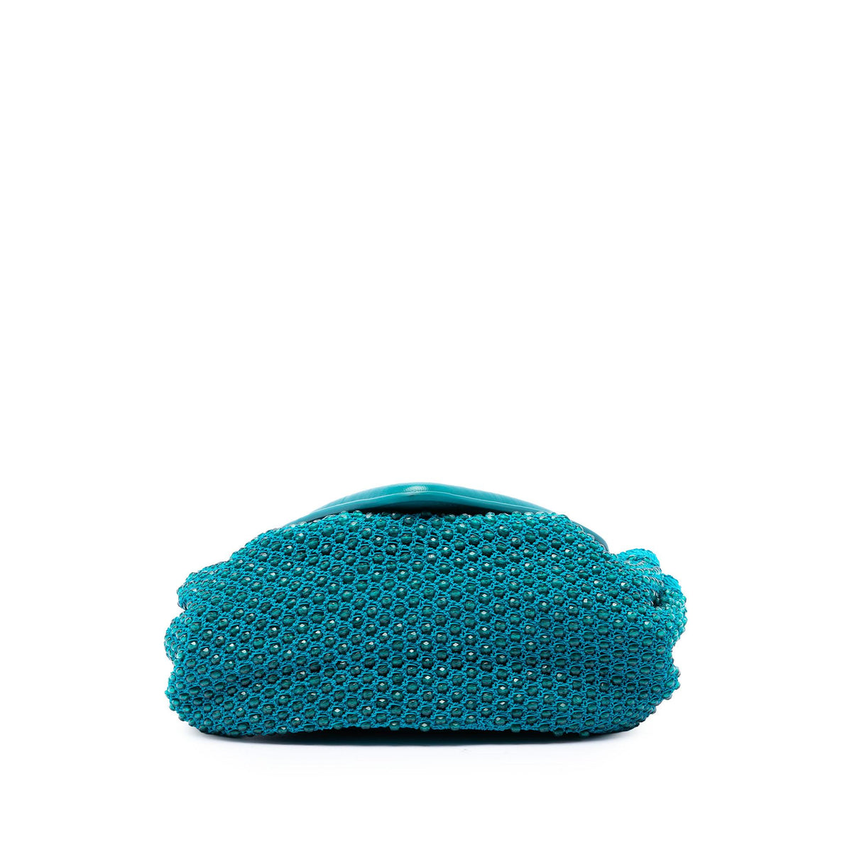 Bottega Veneta Small Beaded Crochet Knit and Leather Beak Crossbody