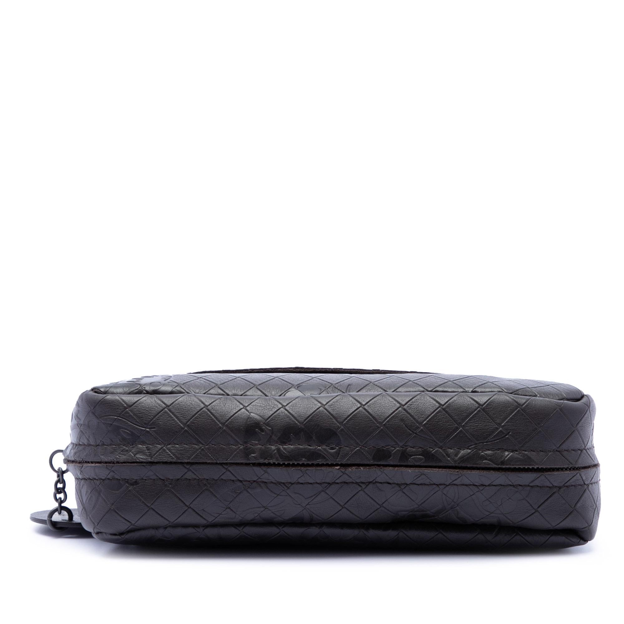 Bottega Veneta Small Calfskin Intrecciomirage Embossed Butterfly Chain Crossbody