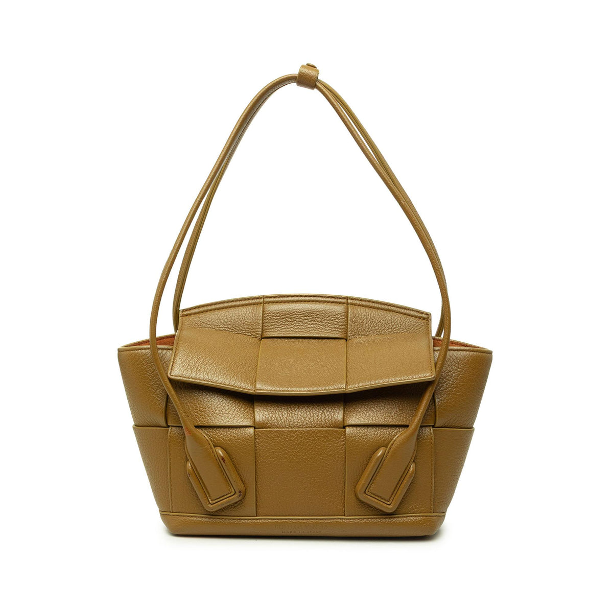 Bottega Veneta Small Grained Calfskin Maxi Intrecciato Arco Bag
