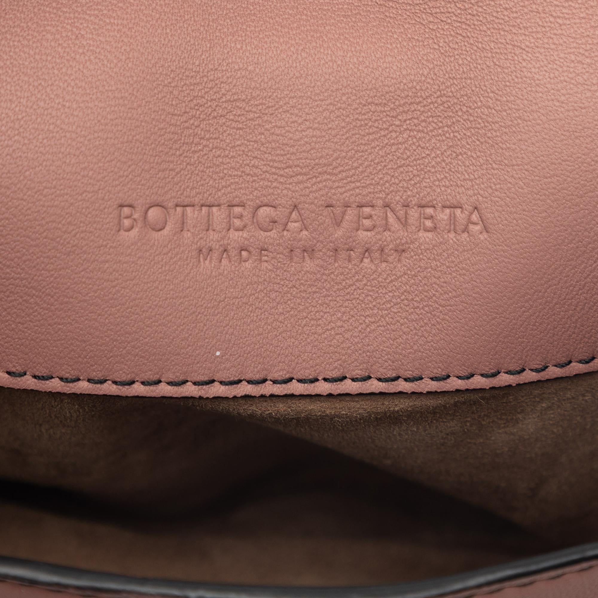 Bottega Veneta Small Intrecciato Trimmed Nappa Nodini Flap