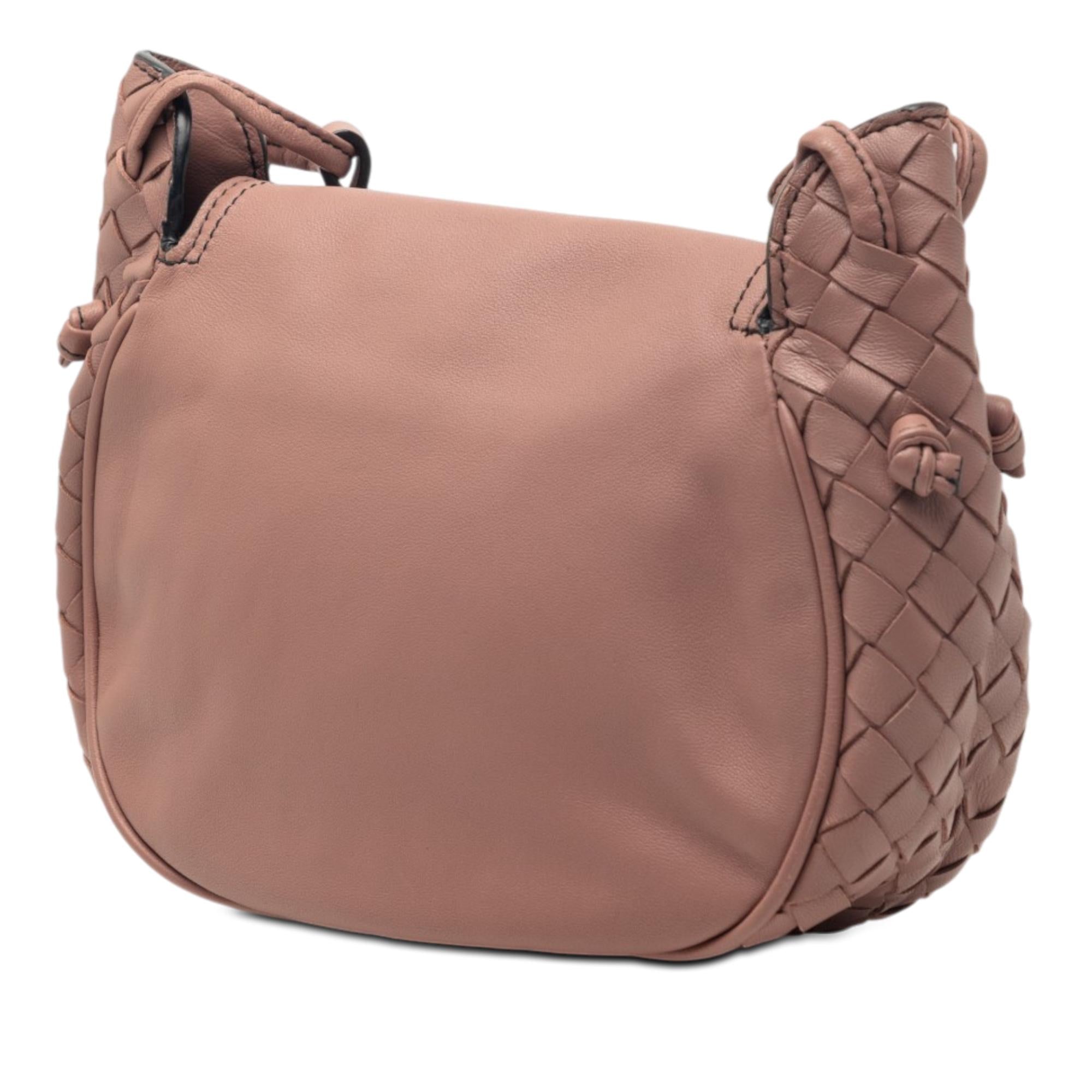 Bottega Veneta Small Intrecciato Trimmed Nappa Nodini Flap