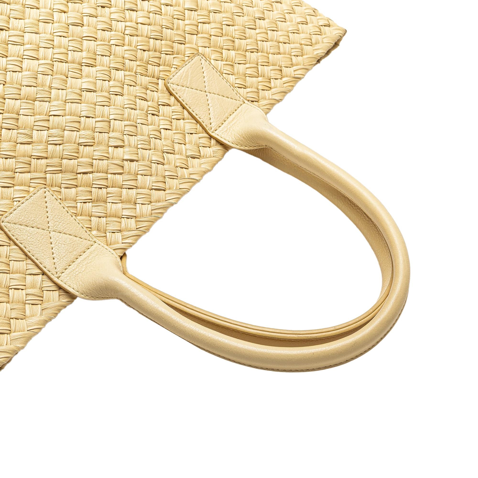 Bottega Veneta Small Lambskin Intreccio Cabat Tote