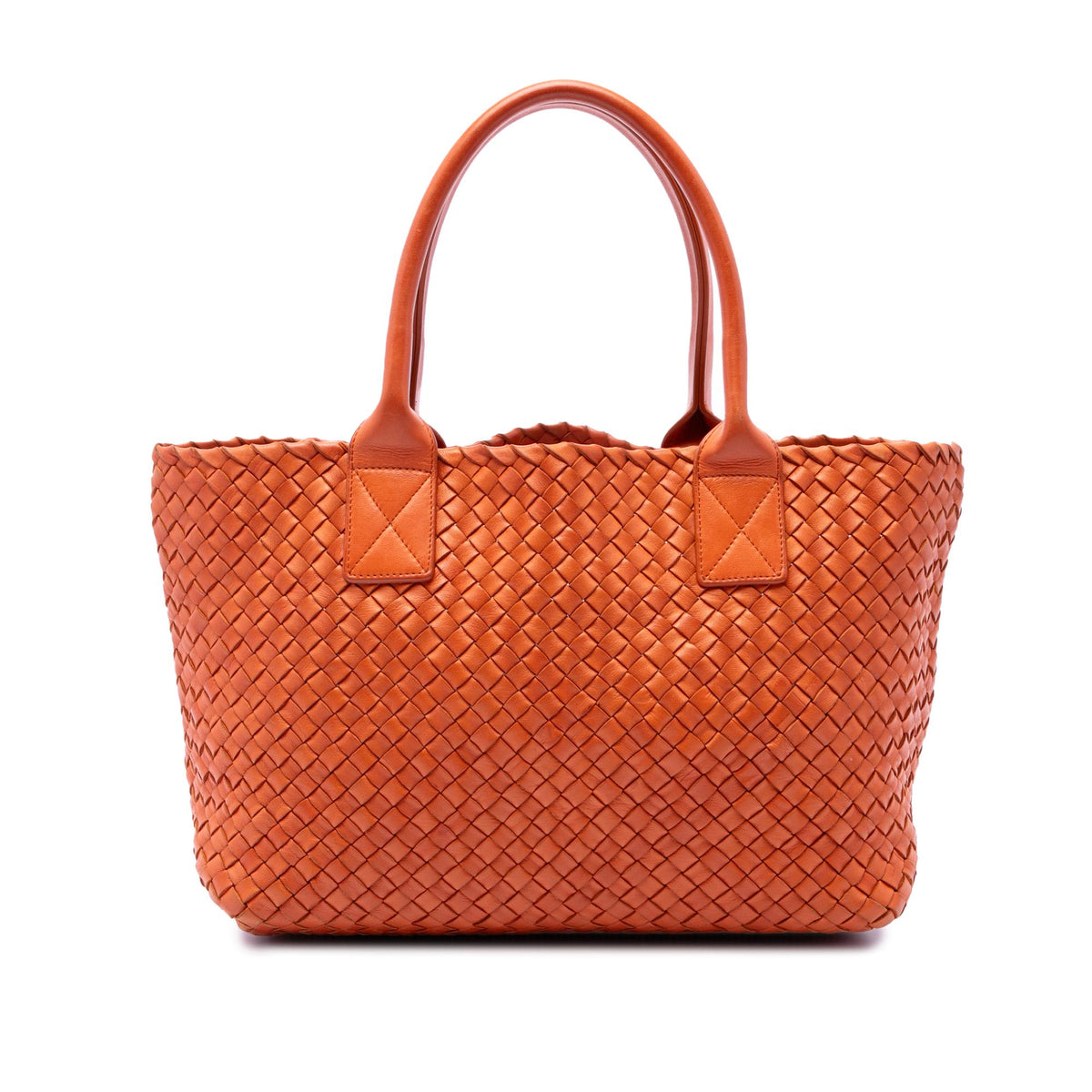 Bottega Veneta Small Lambskin Intreccio Cabat Tote