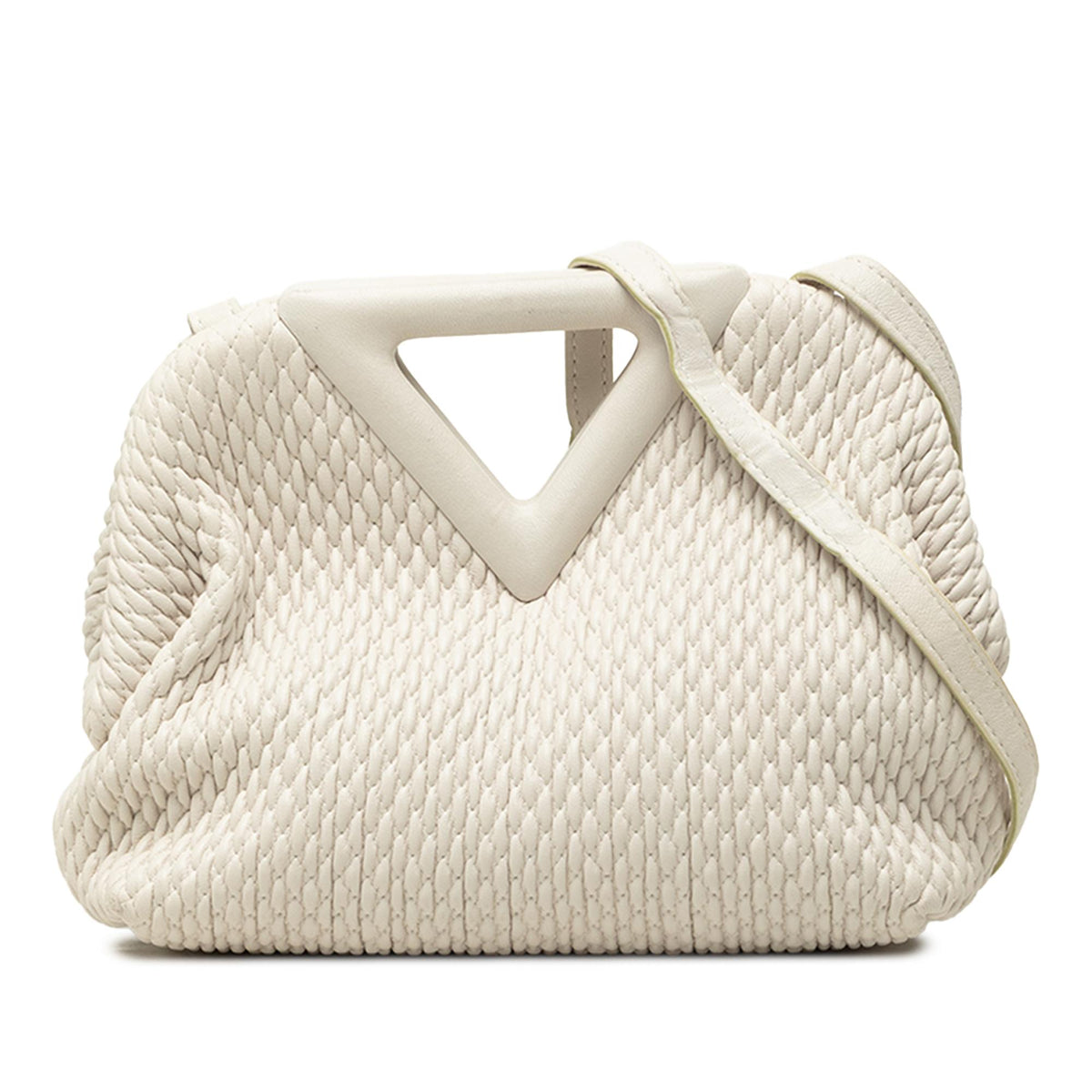 Bottega Veneta Small Lambskin Knit The Point Triangle Satchel