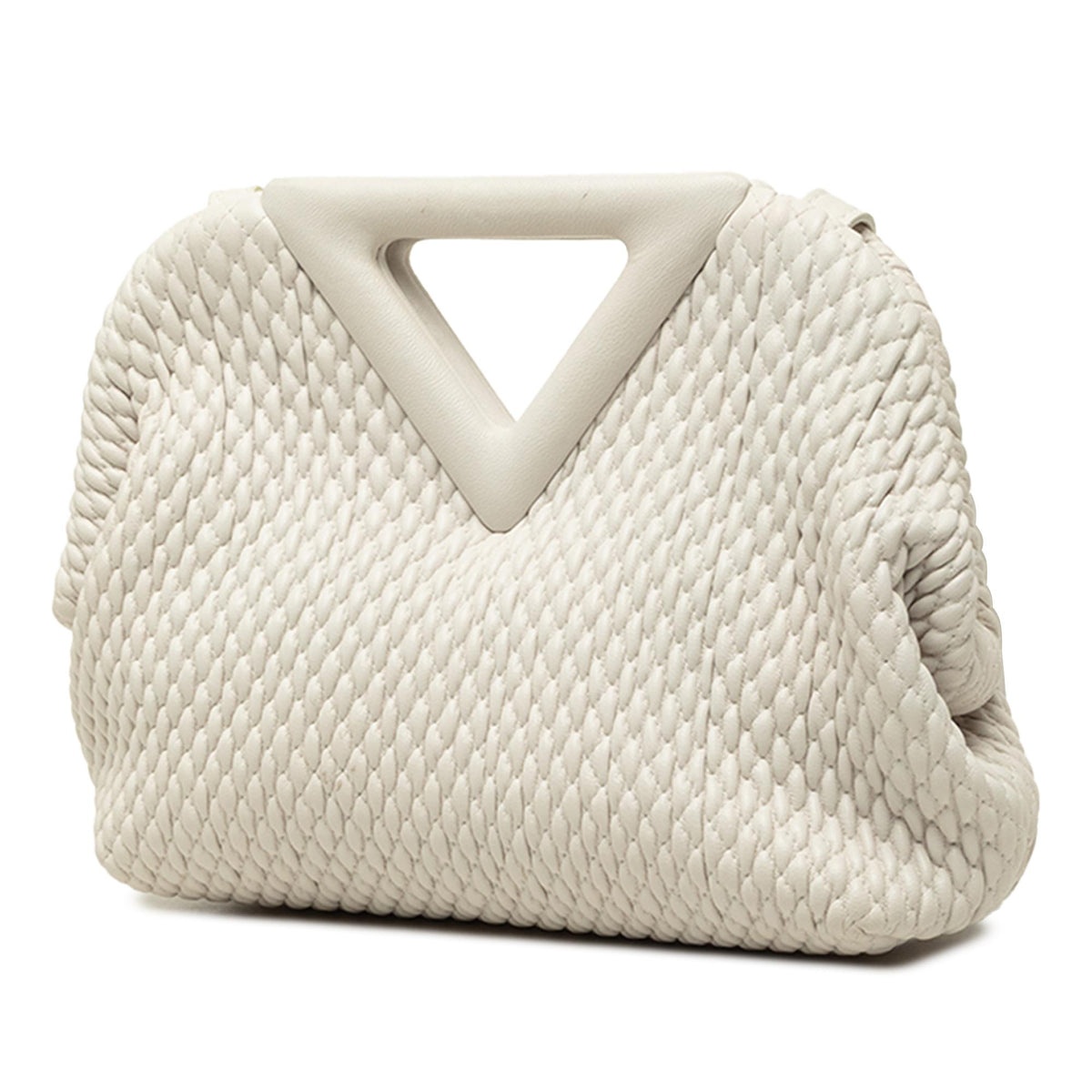 Bottega Veneta Small Lambskin Knit The Point Triangle Satchel