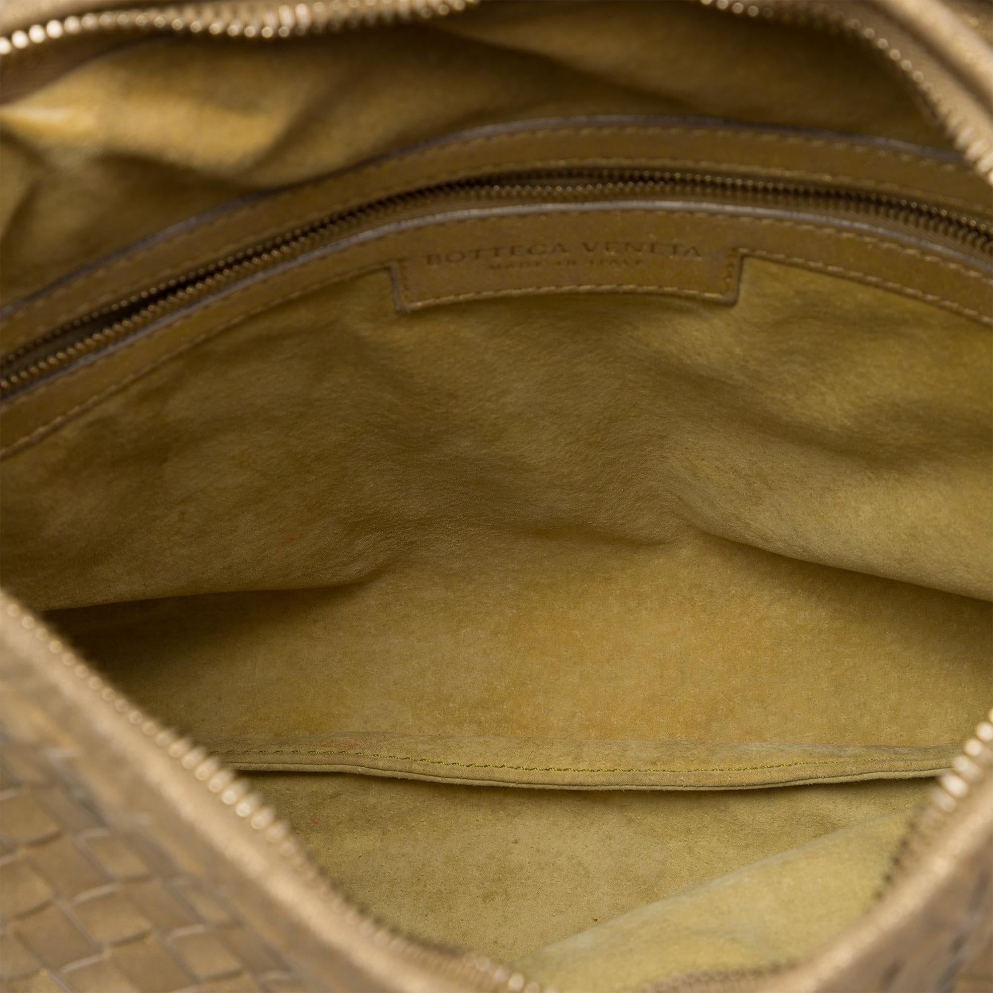 Bottega Veneta Small Metallic Nappa Intrecciato Veneta Hobo