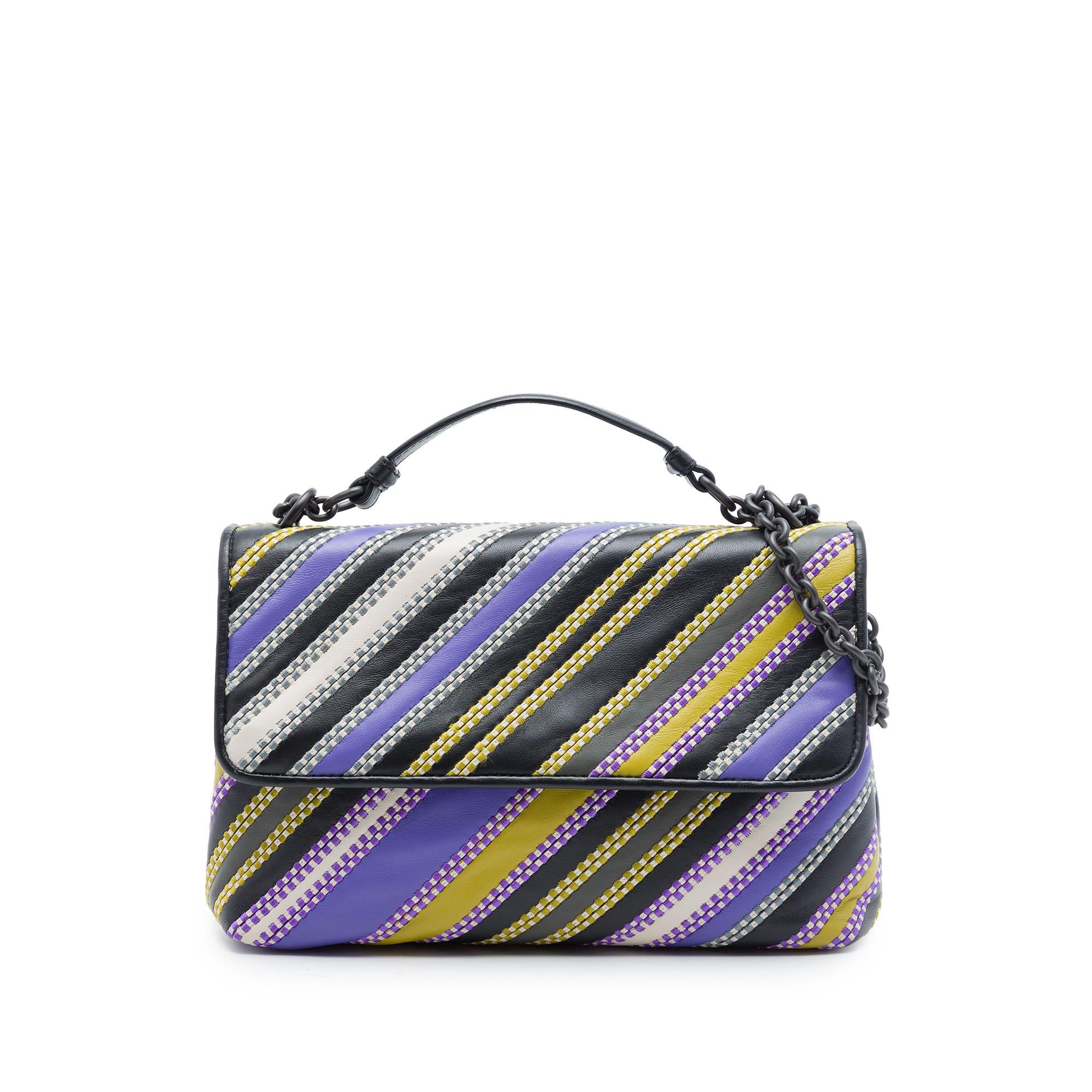 Bottega Veneta Small Nappa Diagonal Stripe Satchel