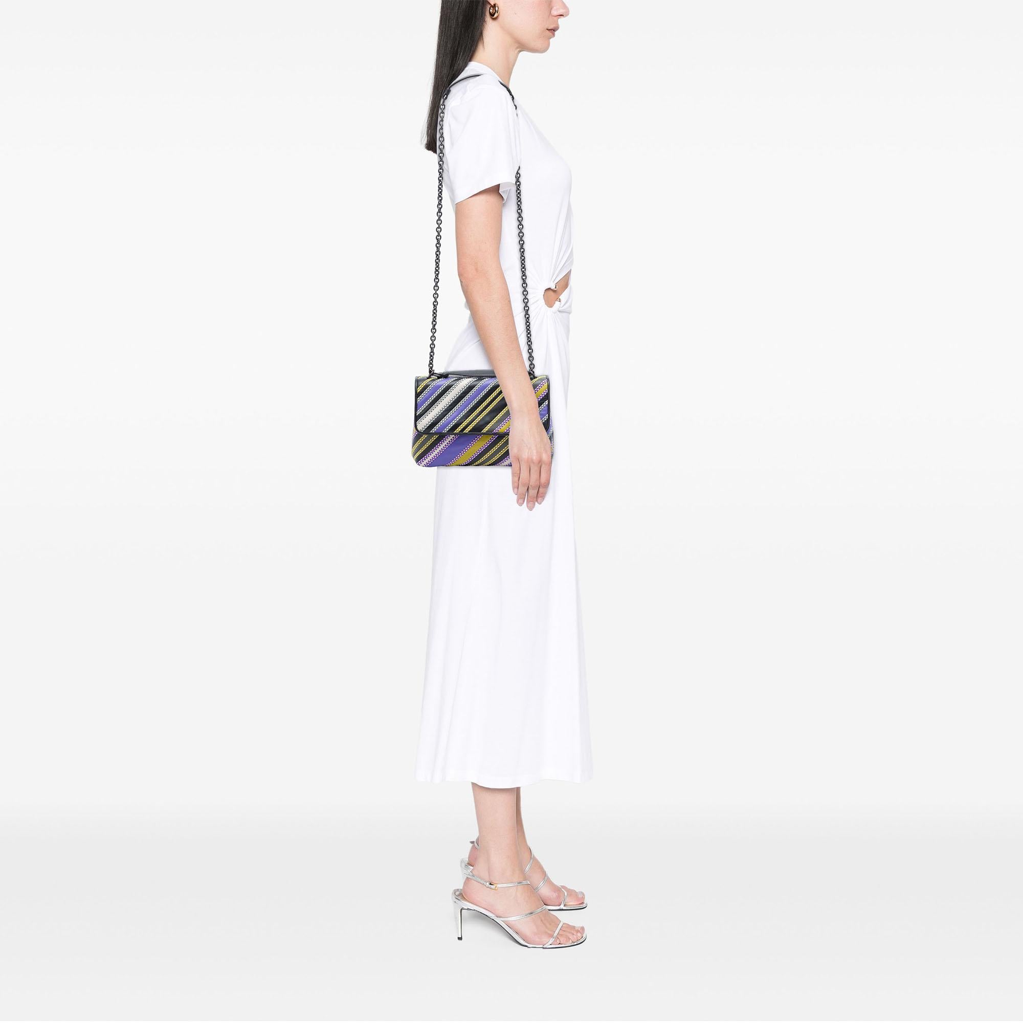Bottega Veneta Small Nappa Diagonal Stripe Satchel
