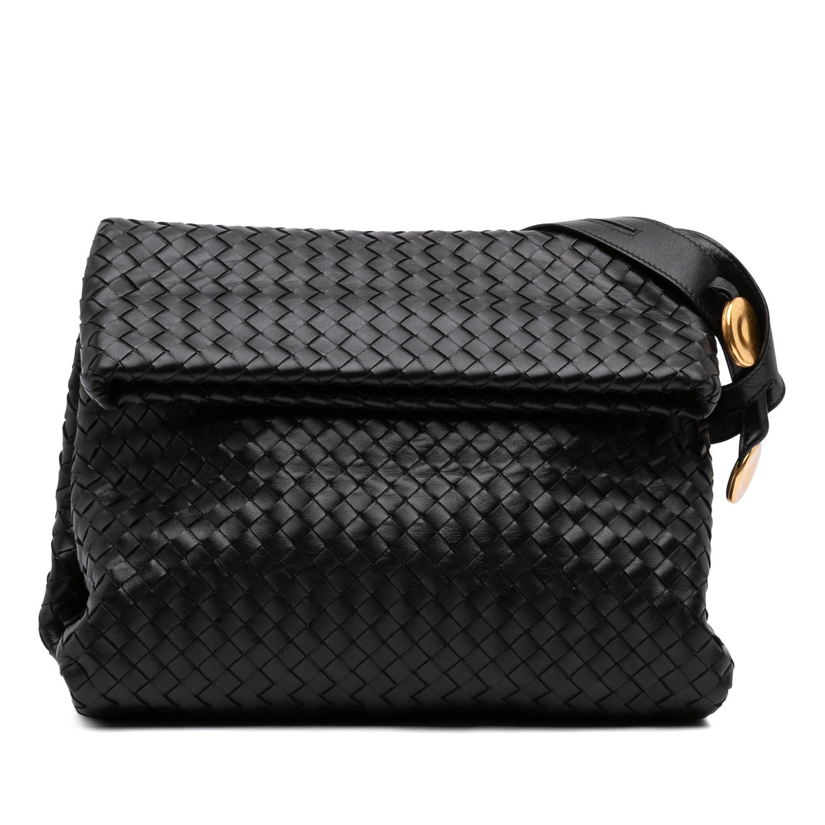 Bottega Veneta Small Nappa Intrecciato Fold Over Flap Crossbody