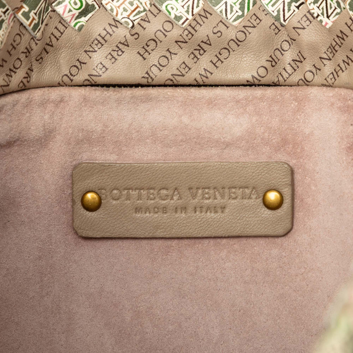 Bottega Veneta Small Printed Nappa Intrecciato Logo Lock Chain Tote