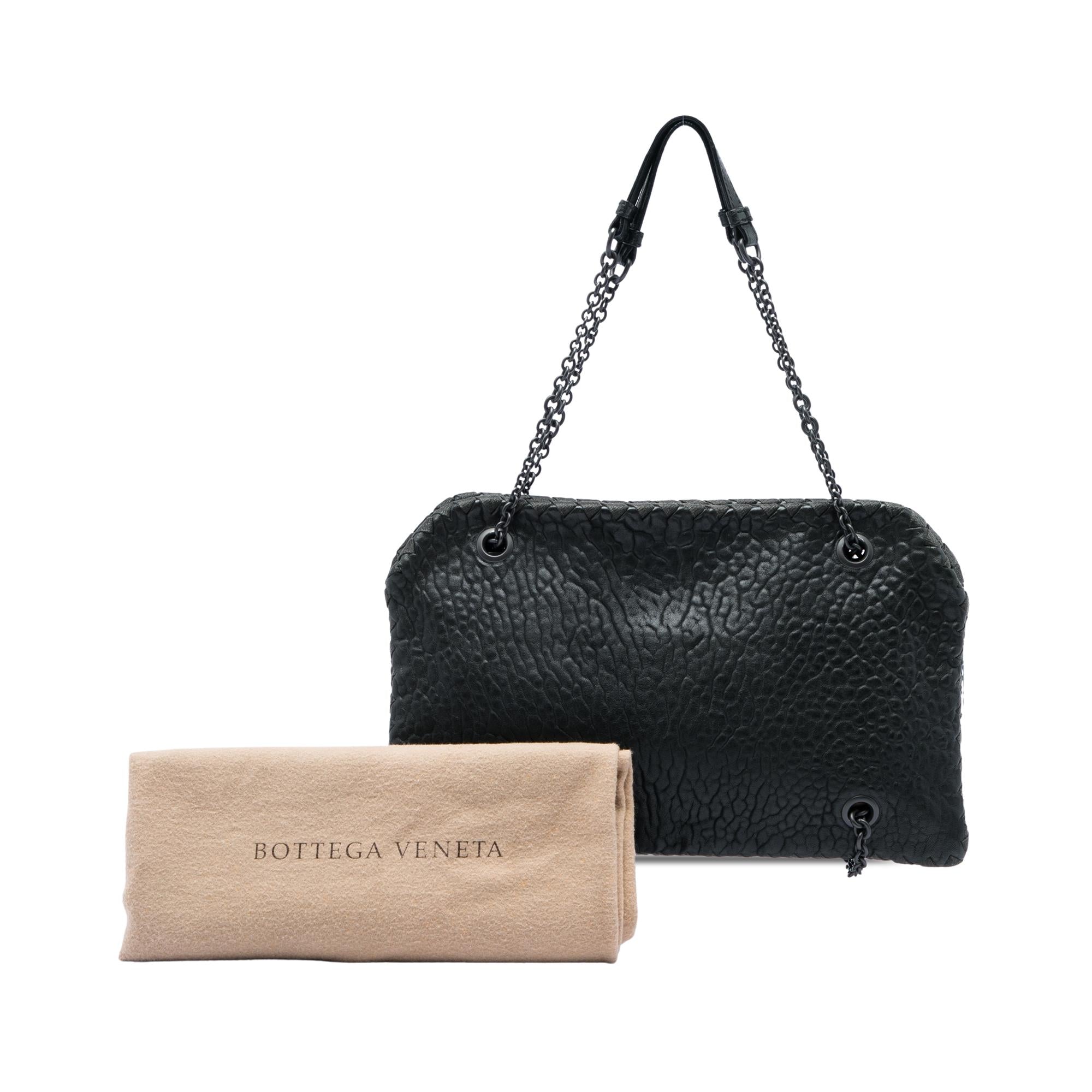 Bottega Veneta Textured Leather Whipstitch Duo Shoulder Bag