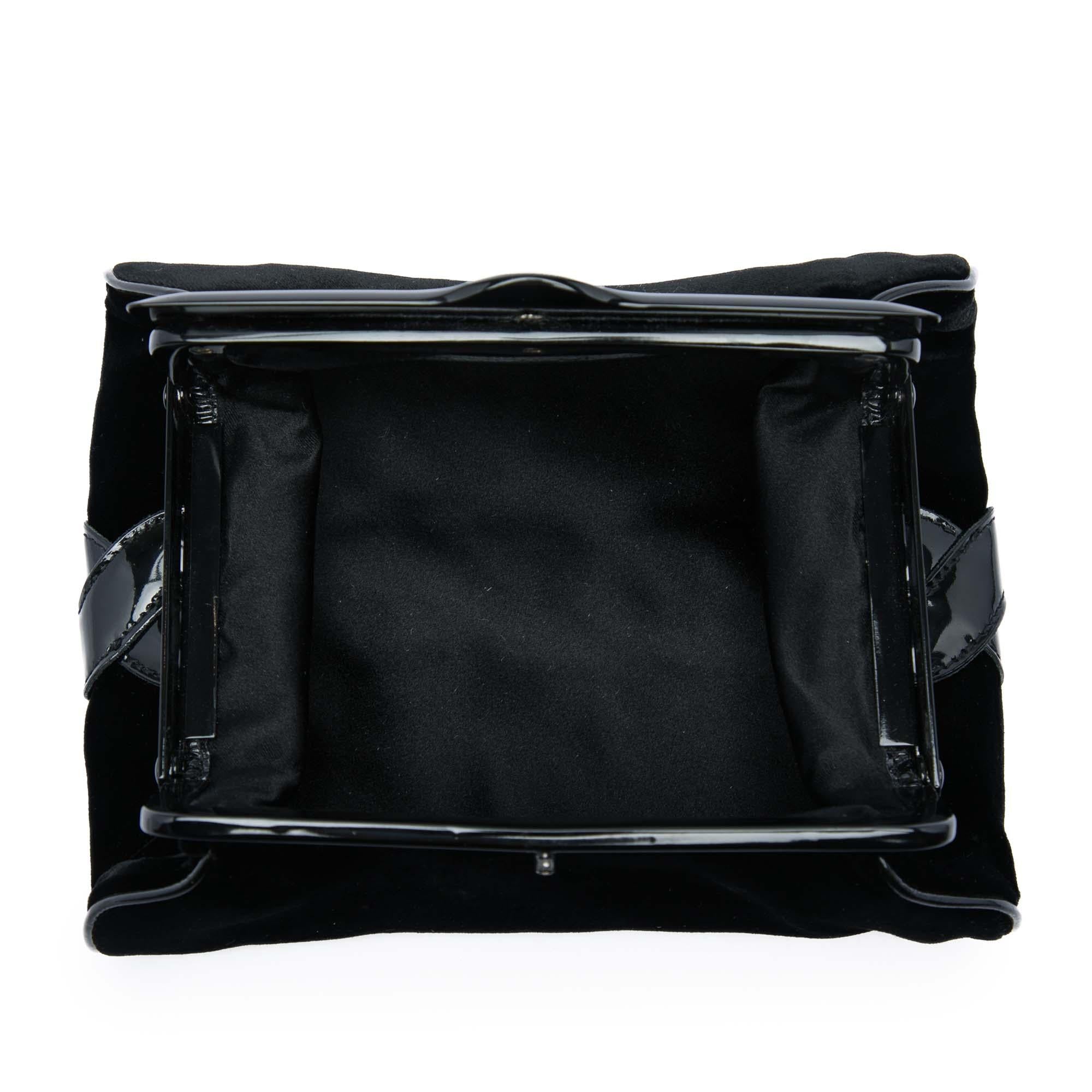Bottega Veneta Velvet and Patent Clutch