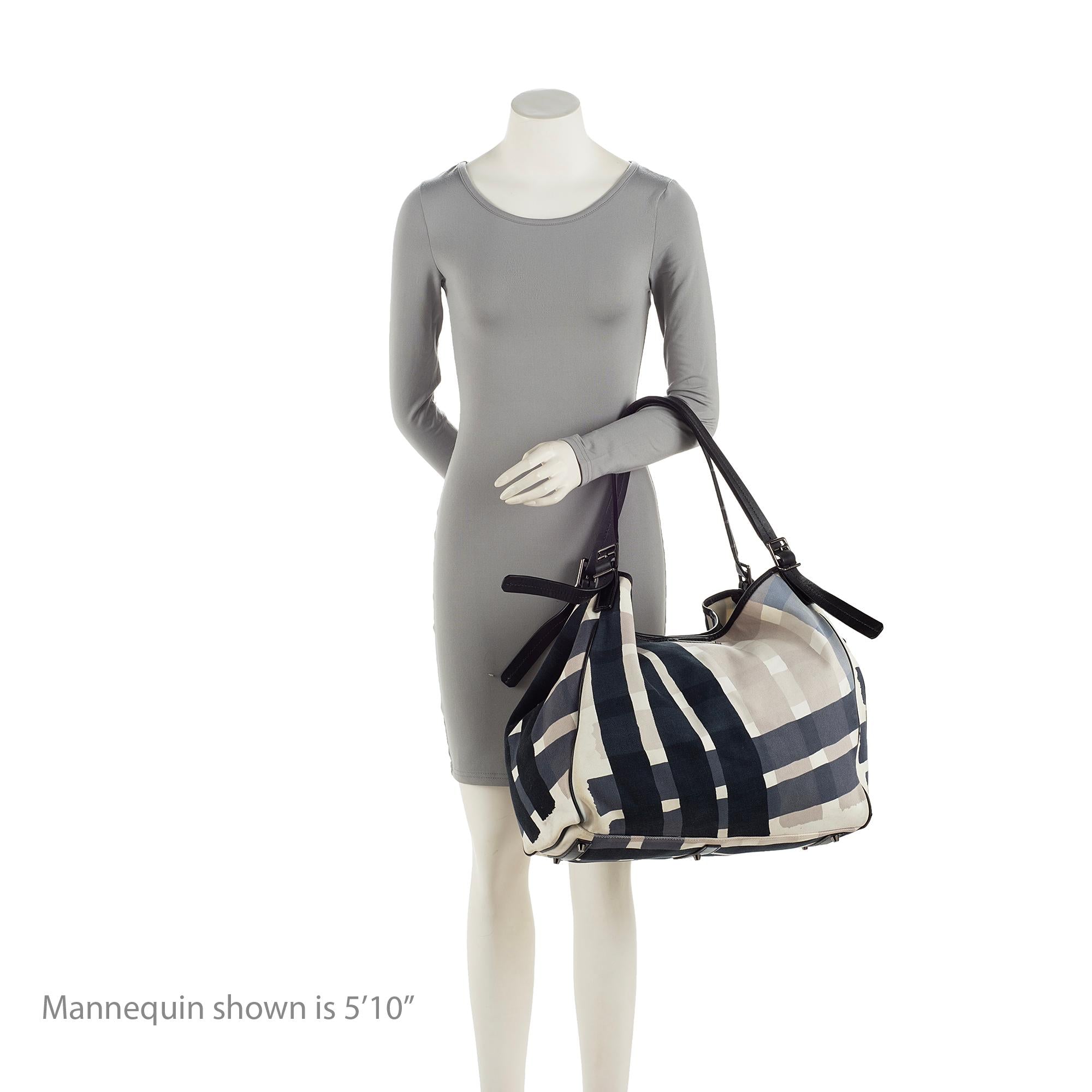 Burberry Brushstroke Mega Check Canvas Large Shopper Tote (SHF-23207)