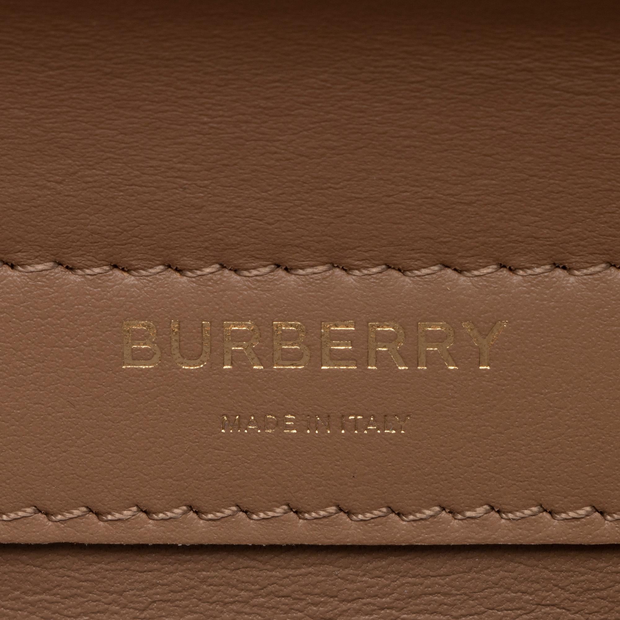 Burberry Calfskin Faux Leather Stingray Print Title Mini Shoulder Bag