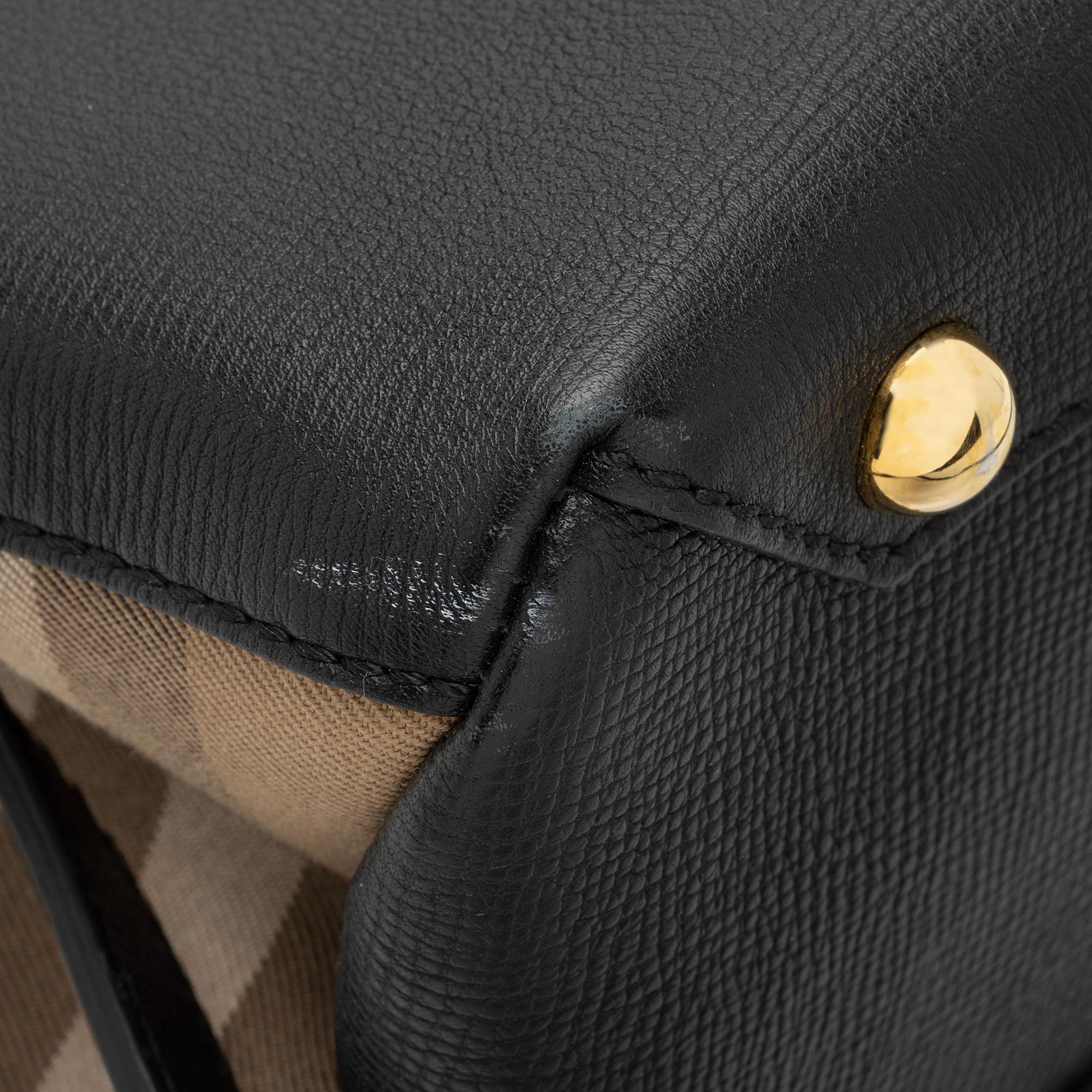 Burberry Calfskin House Check Camberley Medium Satchel (SHF-gaZERz)