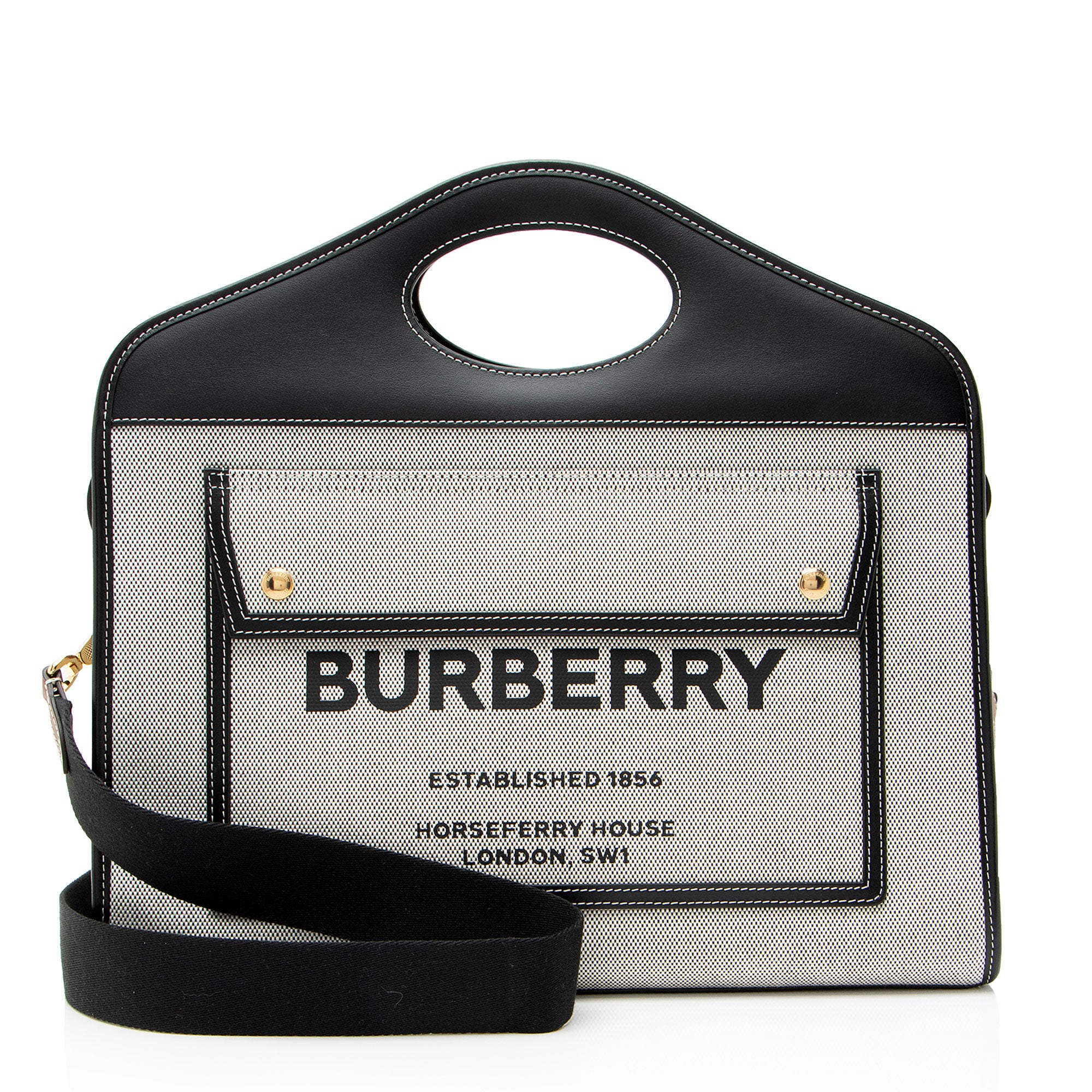 Burberry Canvas Horseferry Medium Pocket Tote