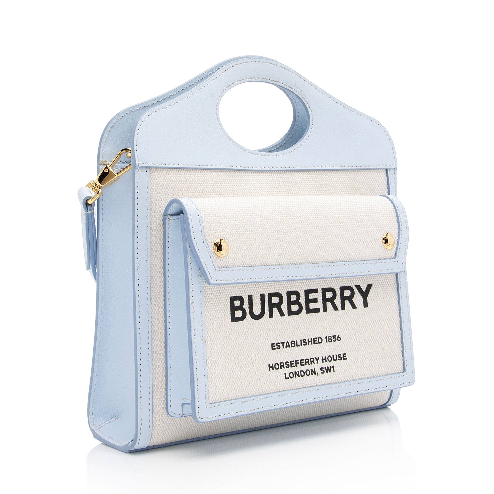 Burberry Canvas Horseferry Mini Pocket Tote (SHF-ebzeOk)