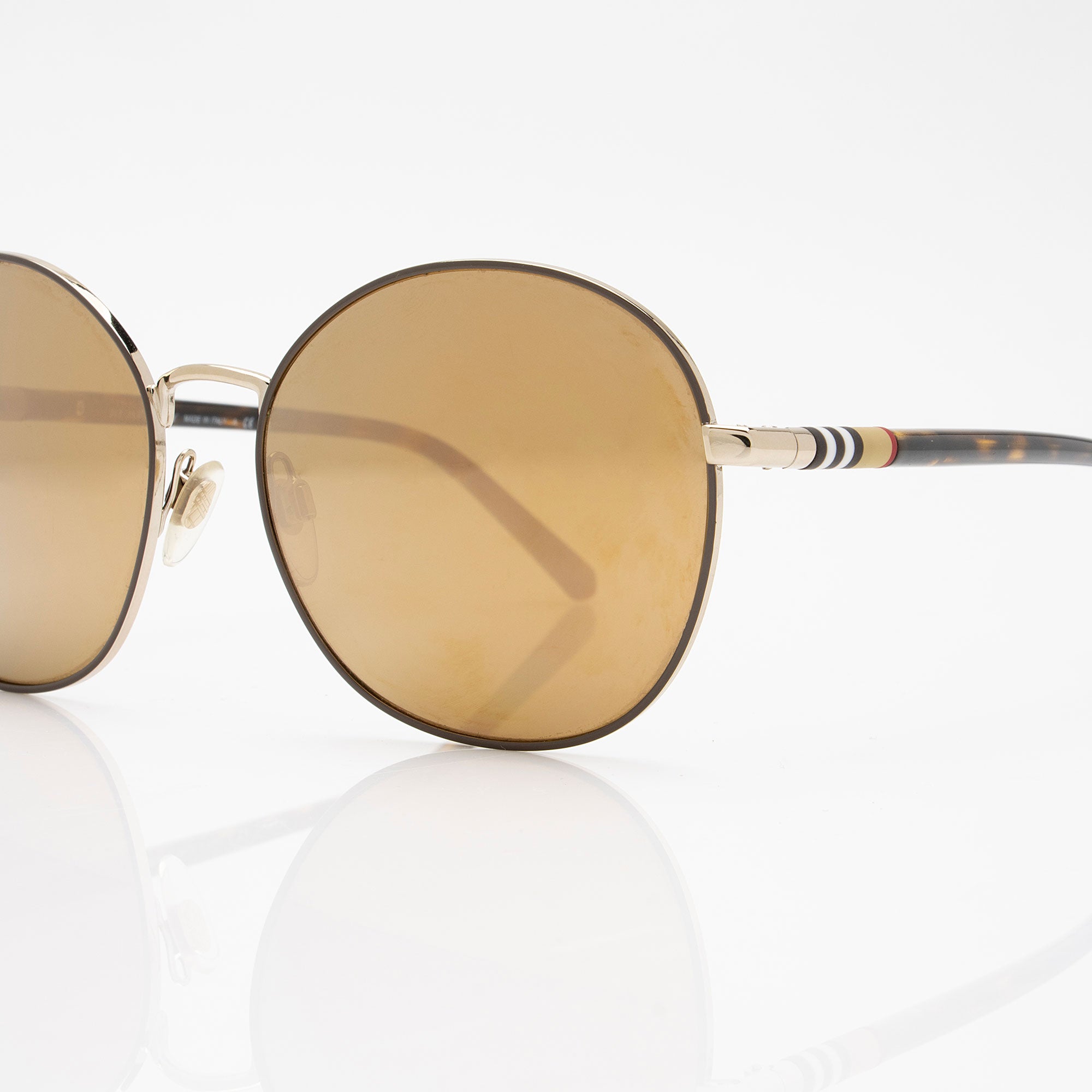 Burberry Check Round Sunglasses (SHF-sXicUR)