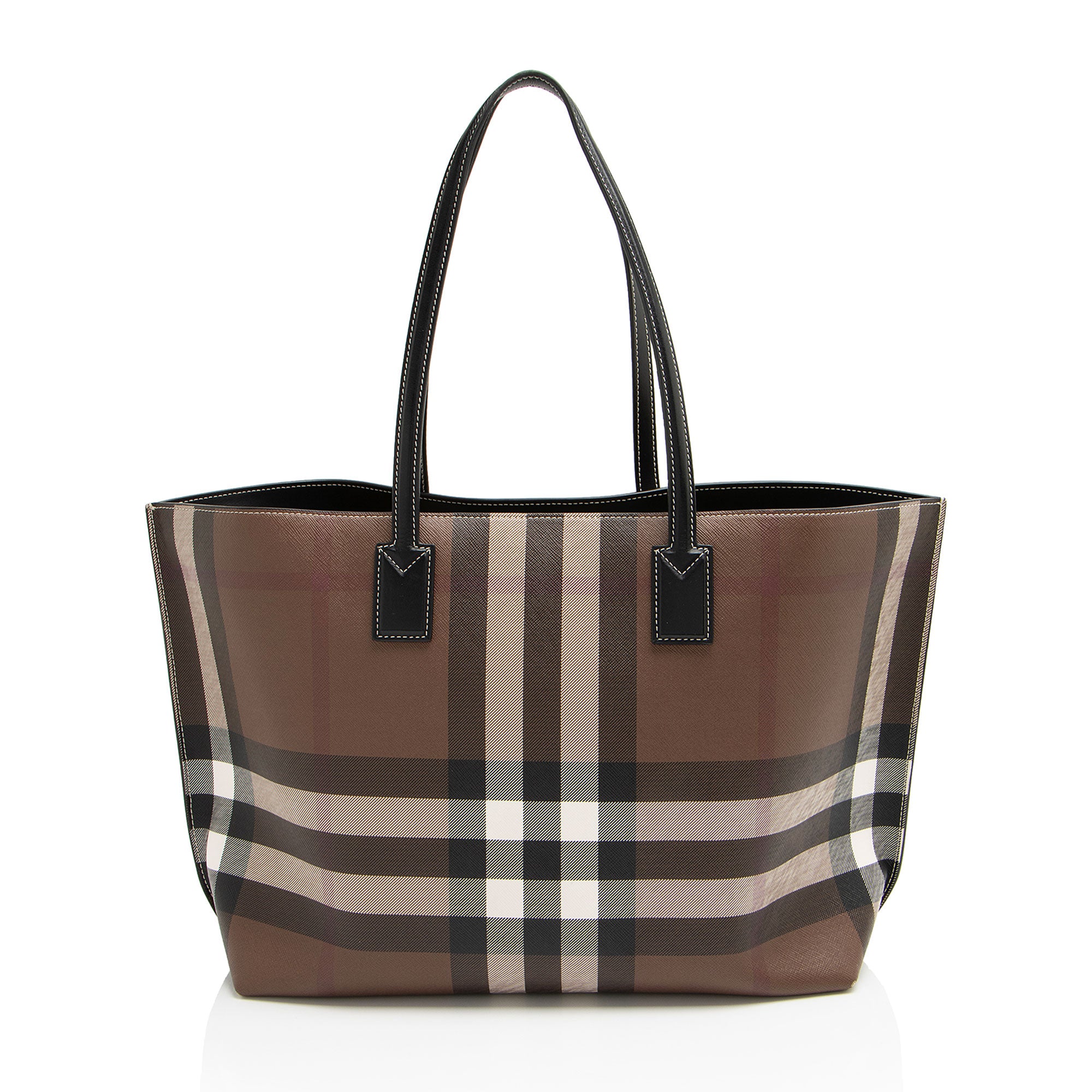 Burberry E-Canvas House Check Denny Medium Tote