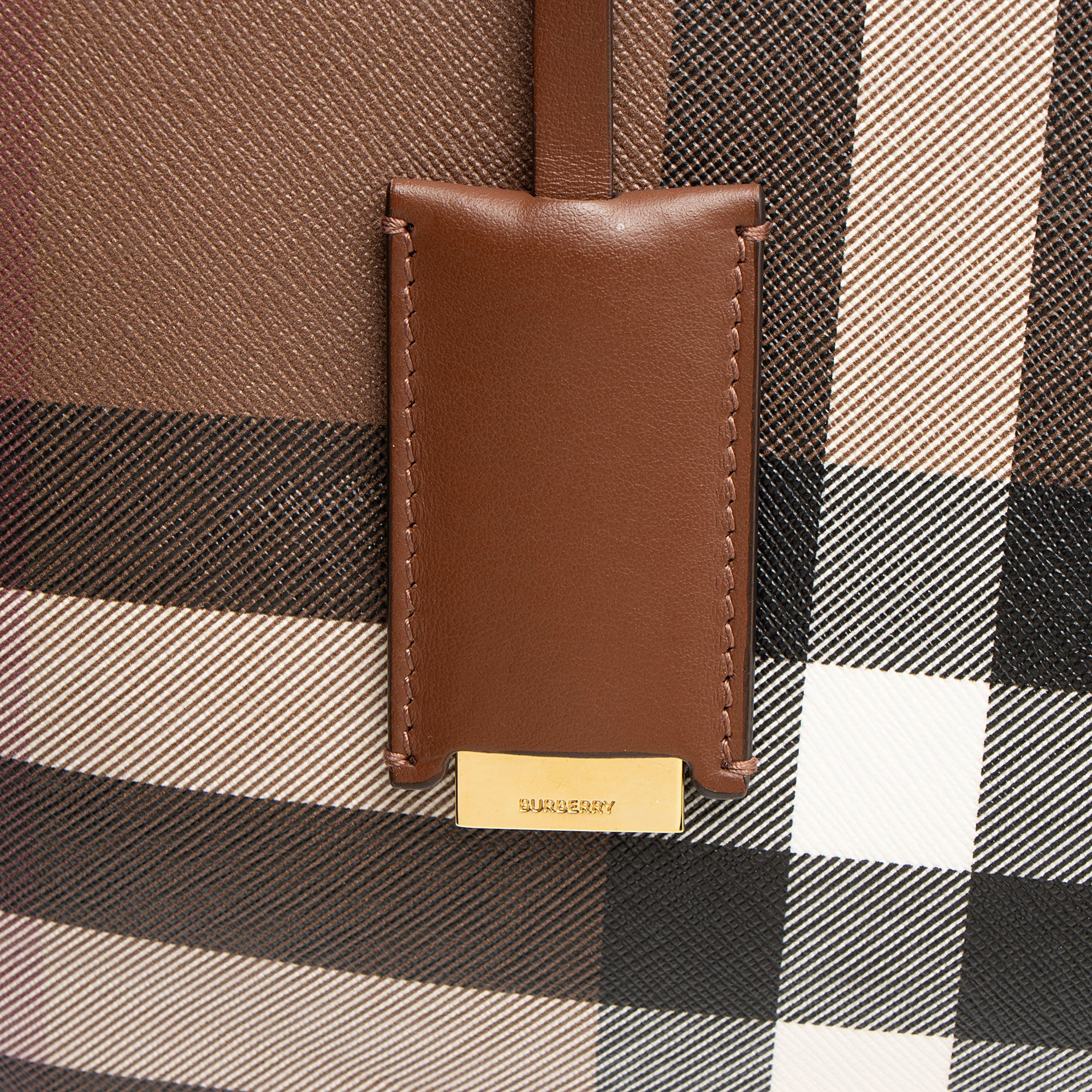 Burberry E-Canvas House Check Denny Medium Tote