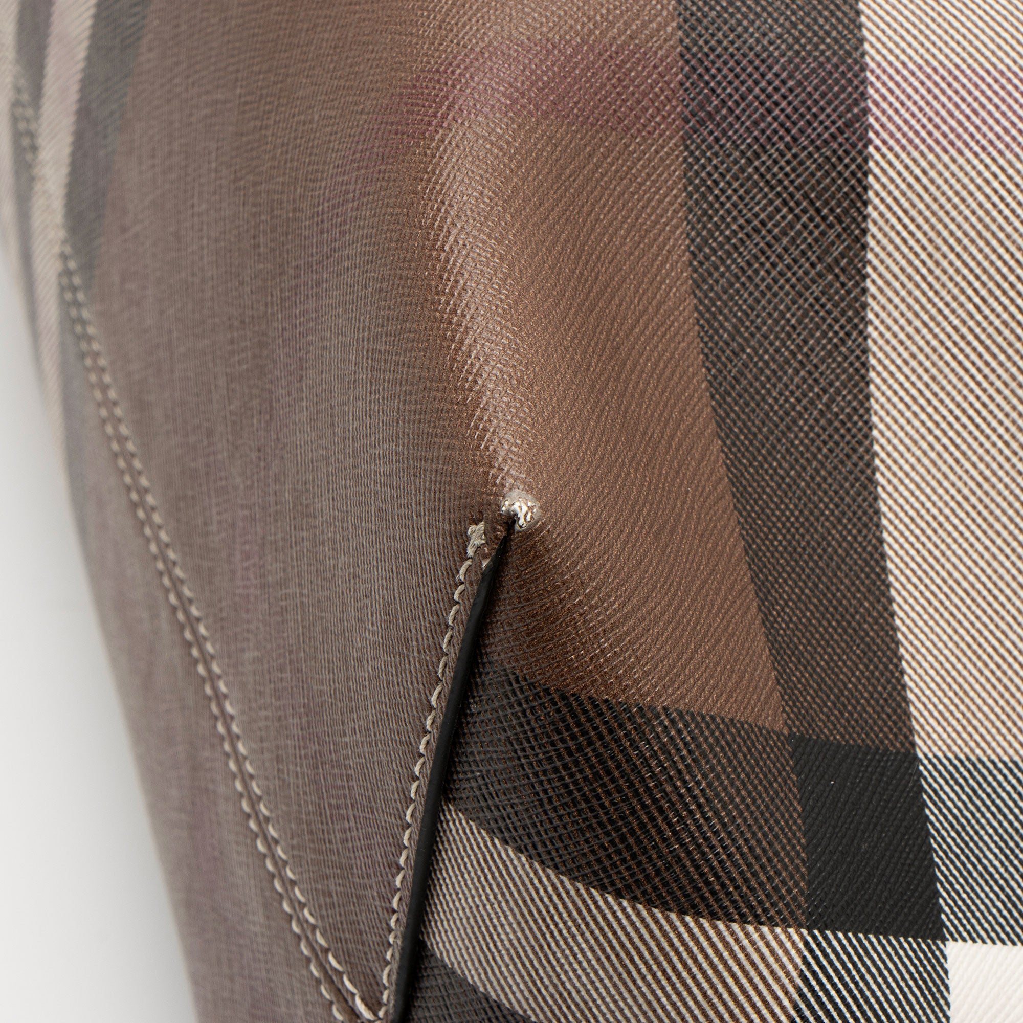 Burberry E-Canvas House Check Denny Medium Tote