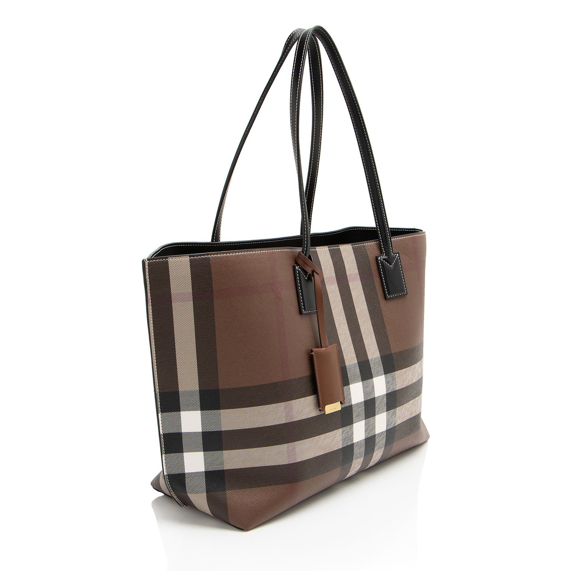 Burberry E-Canvas House Check Denny Medium Tote