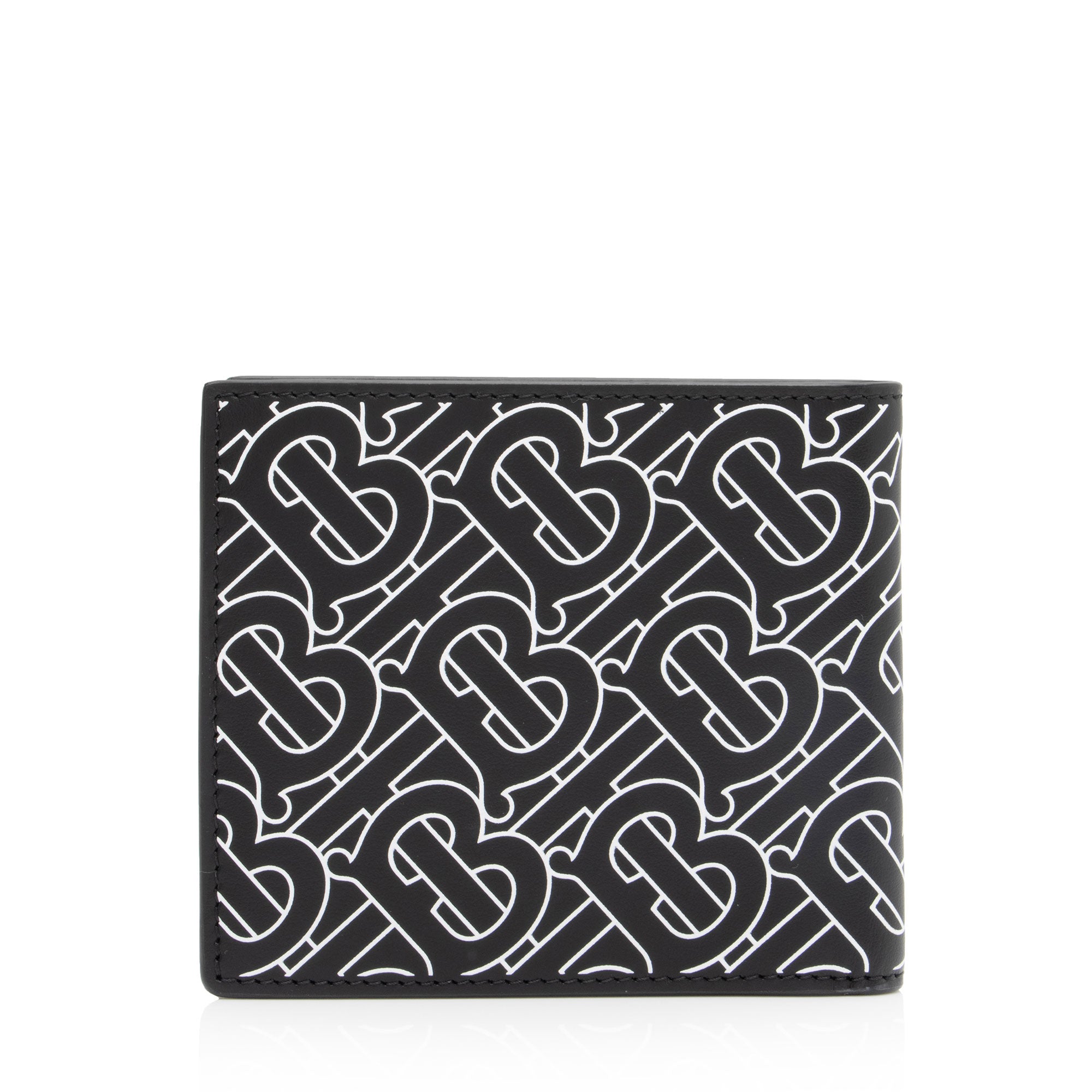 Burberry E-Canvas TB Monogram Bi-Fold Wallet (SHF-EKw5mW)