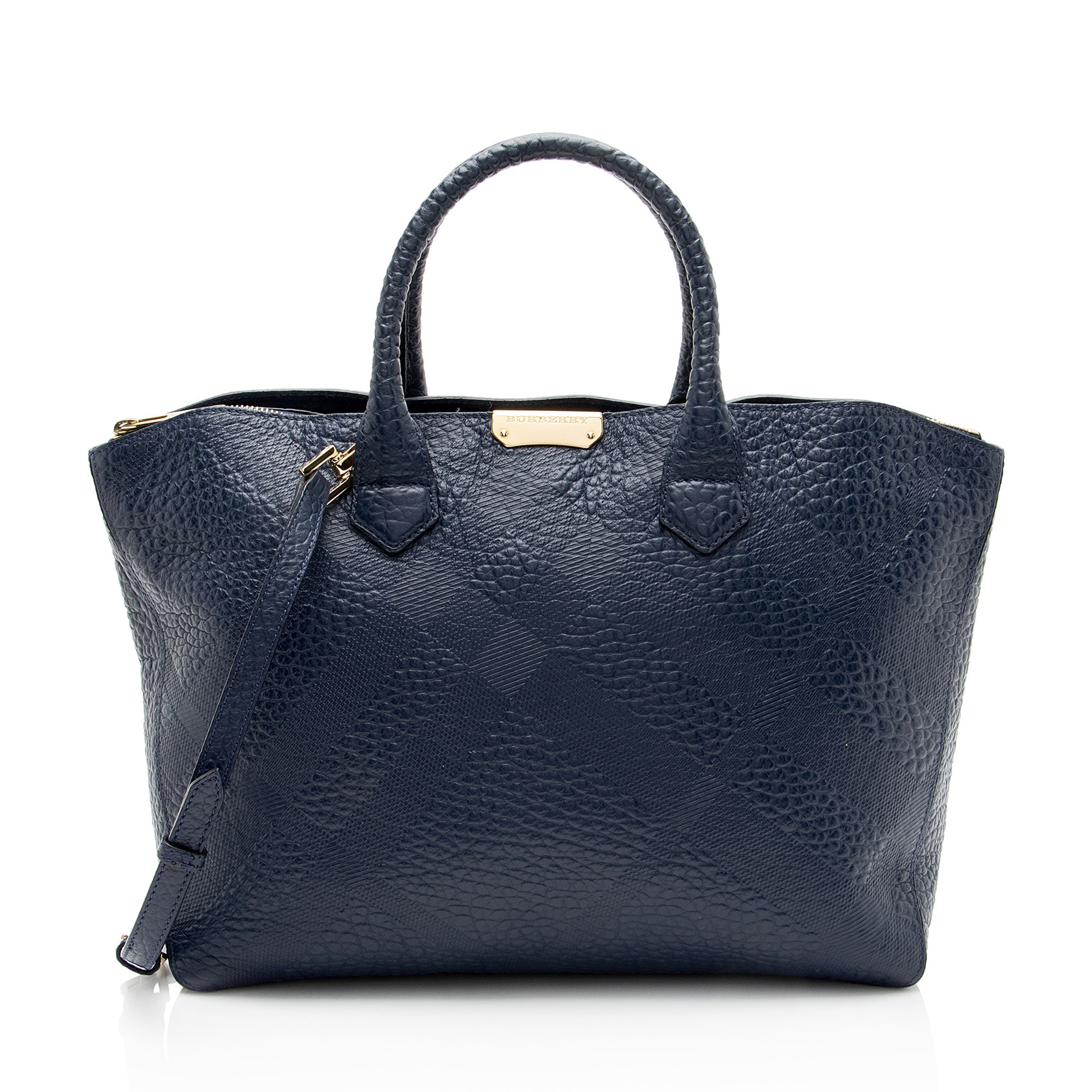 Burberry Embossed Leather Check Dewsbury Tote