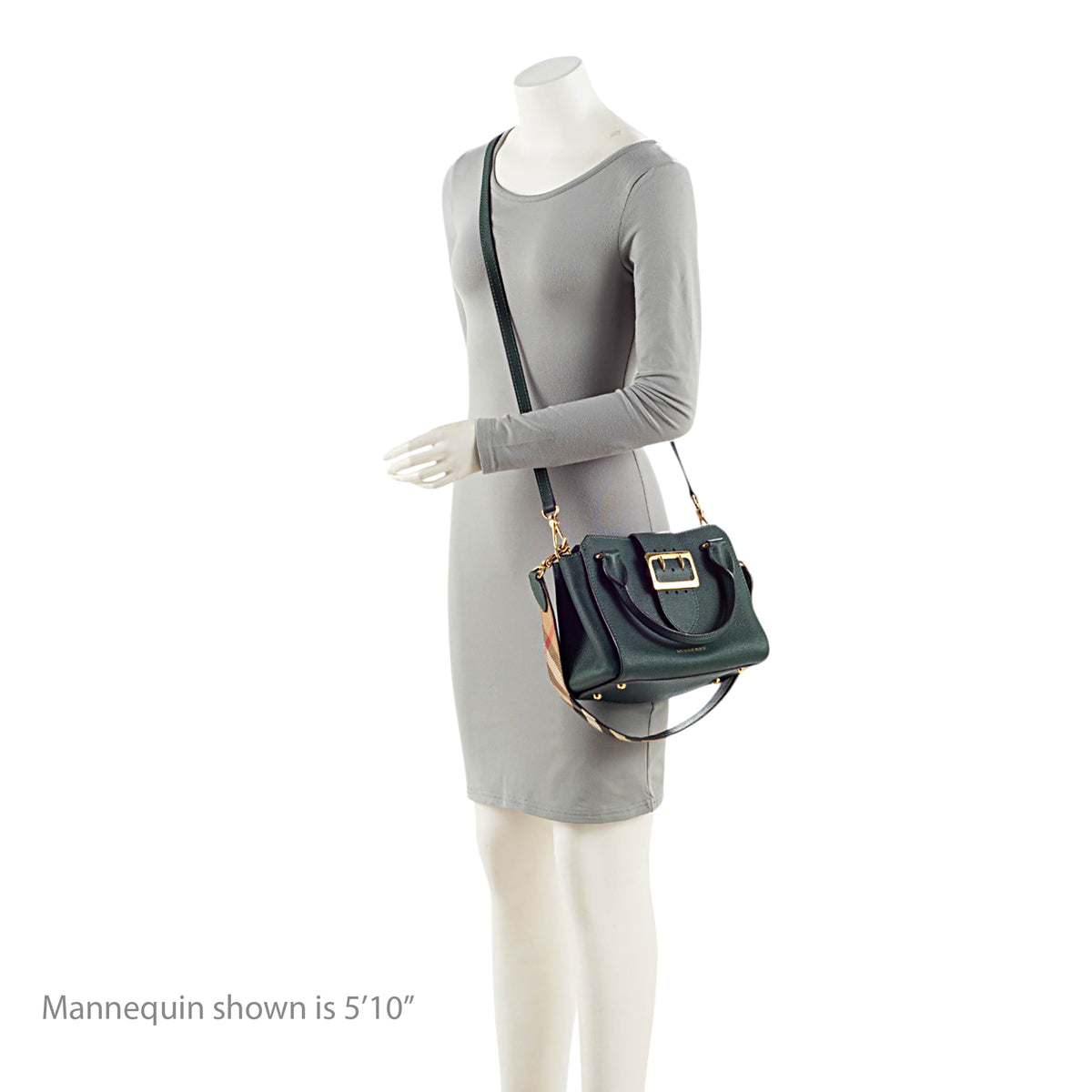 Burberry Grained Leather Buckle Small Tote