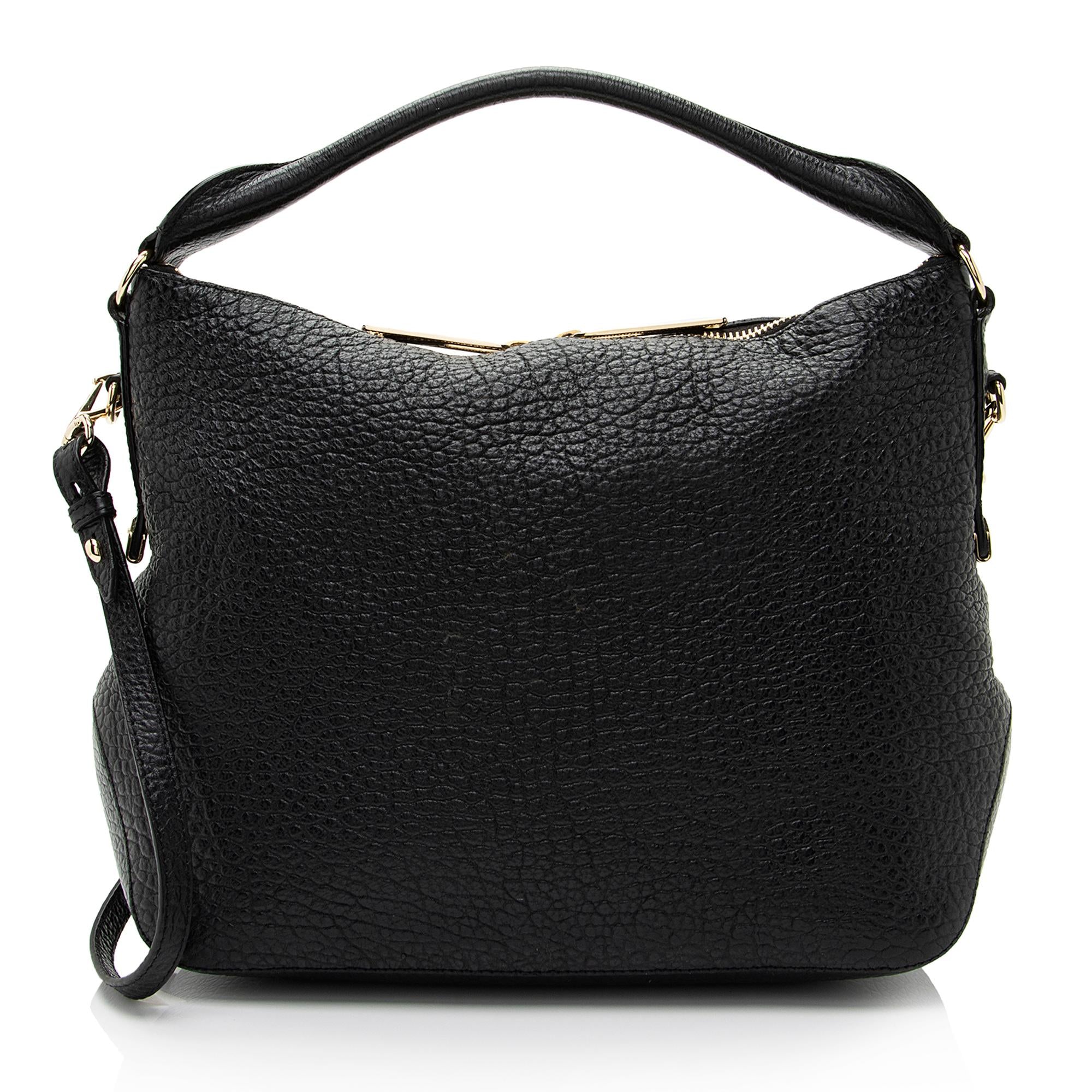 Burberry Grained Leather Ledbury Convertible Hobo (SHF-jy9yzD)