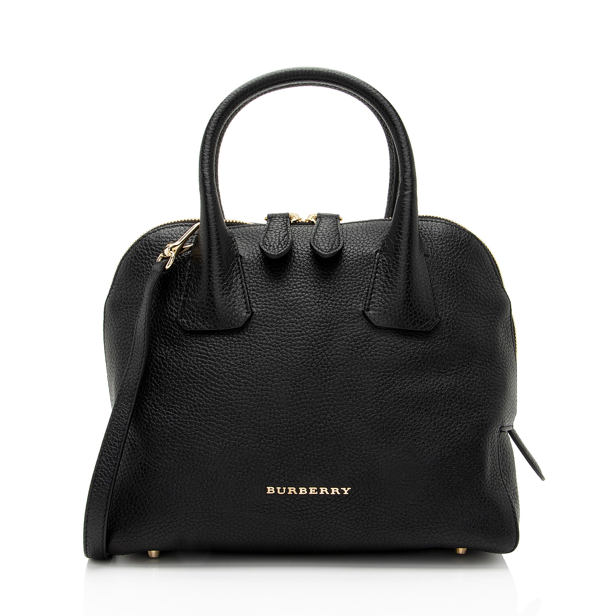 Burberry Grainy Calfskin Greenwood Small Bowling Bag (SHF-FpdJNF)