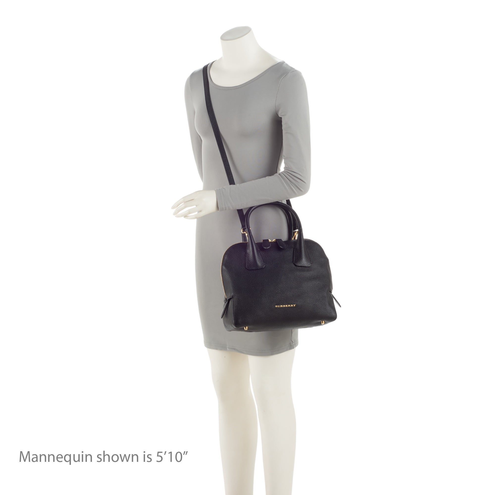 Burberry Grainy Calfskin Greenwood Small Bowling Bag (SHF-FpdJNF)