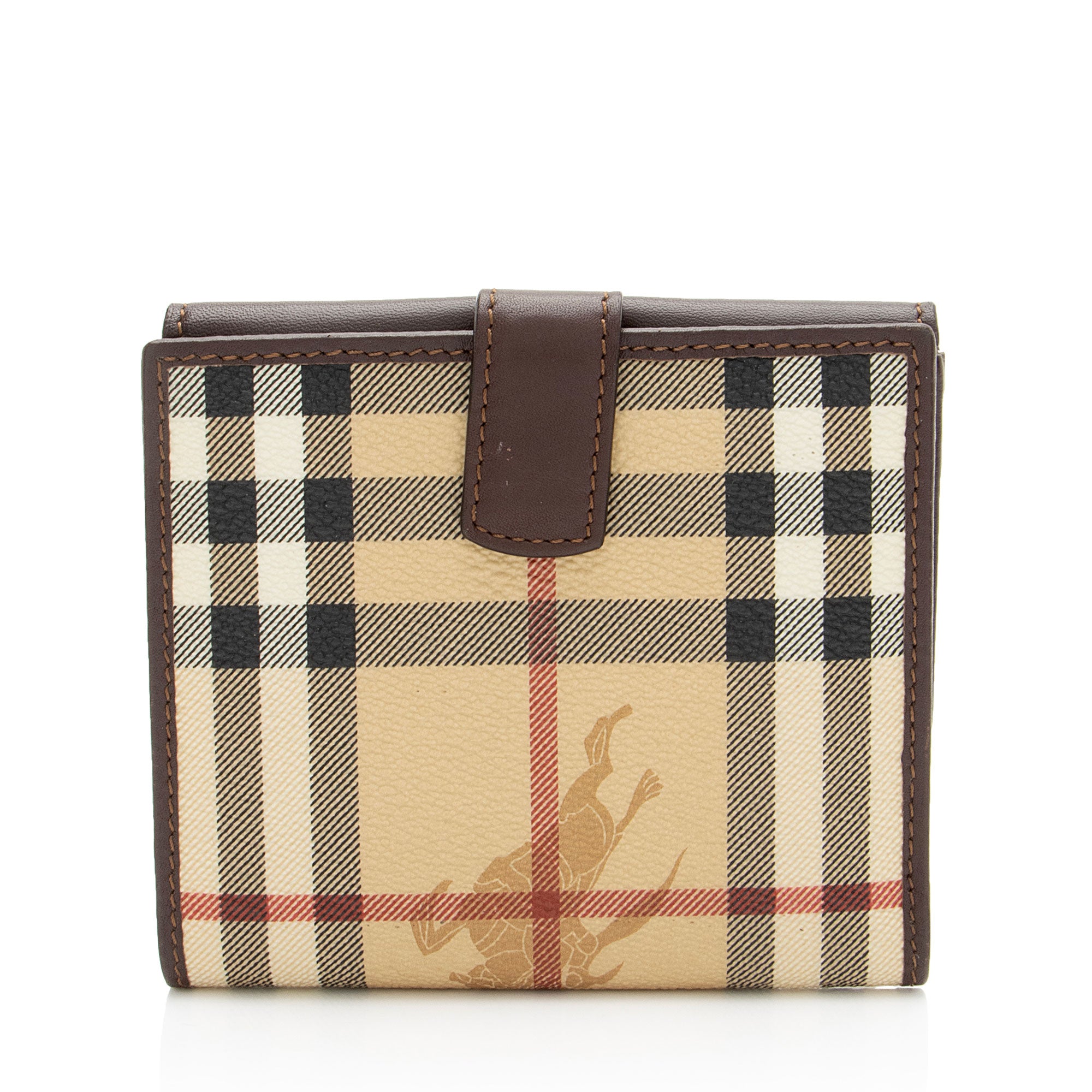 Burberry Haymarket Check Buckle Compact Wallet