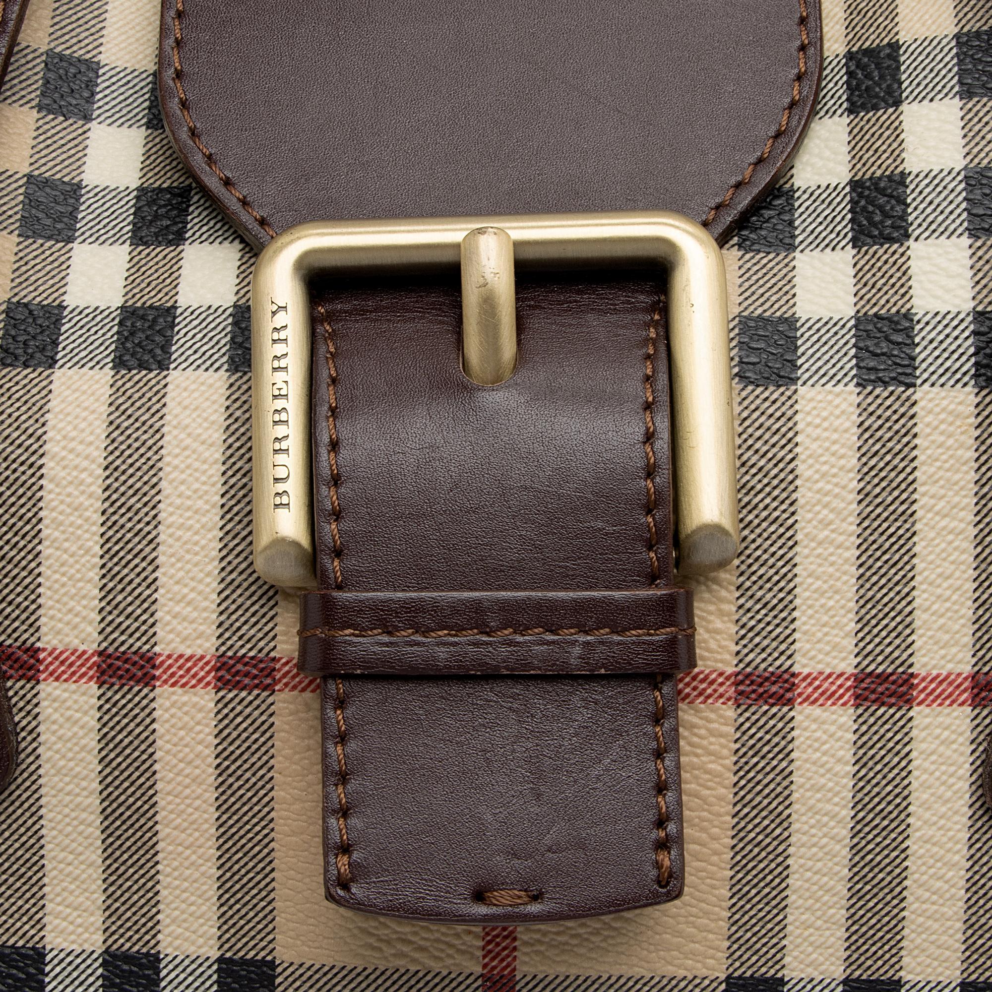 Burberry Haymarket Check Buckle Satchel (SHF-zrbH5J)