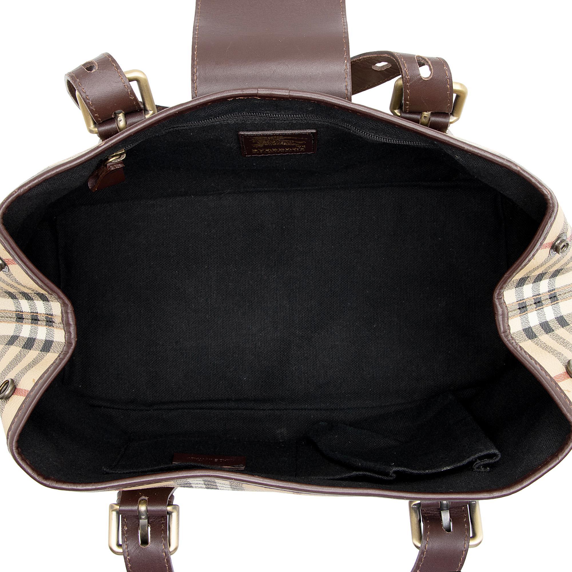Burberry Haymarket Check Buckle Satchel (SHF-zrbH5J)