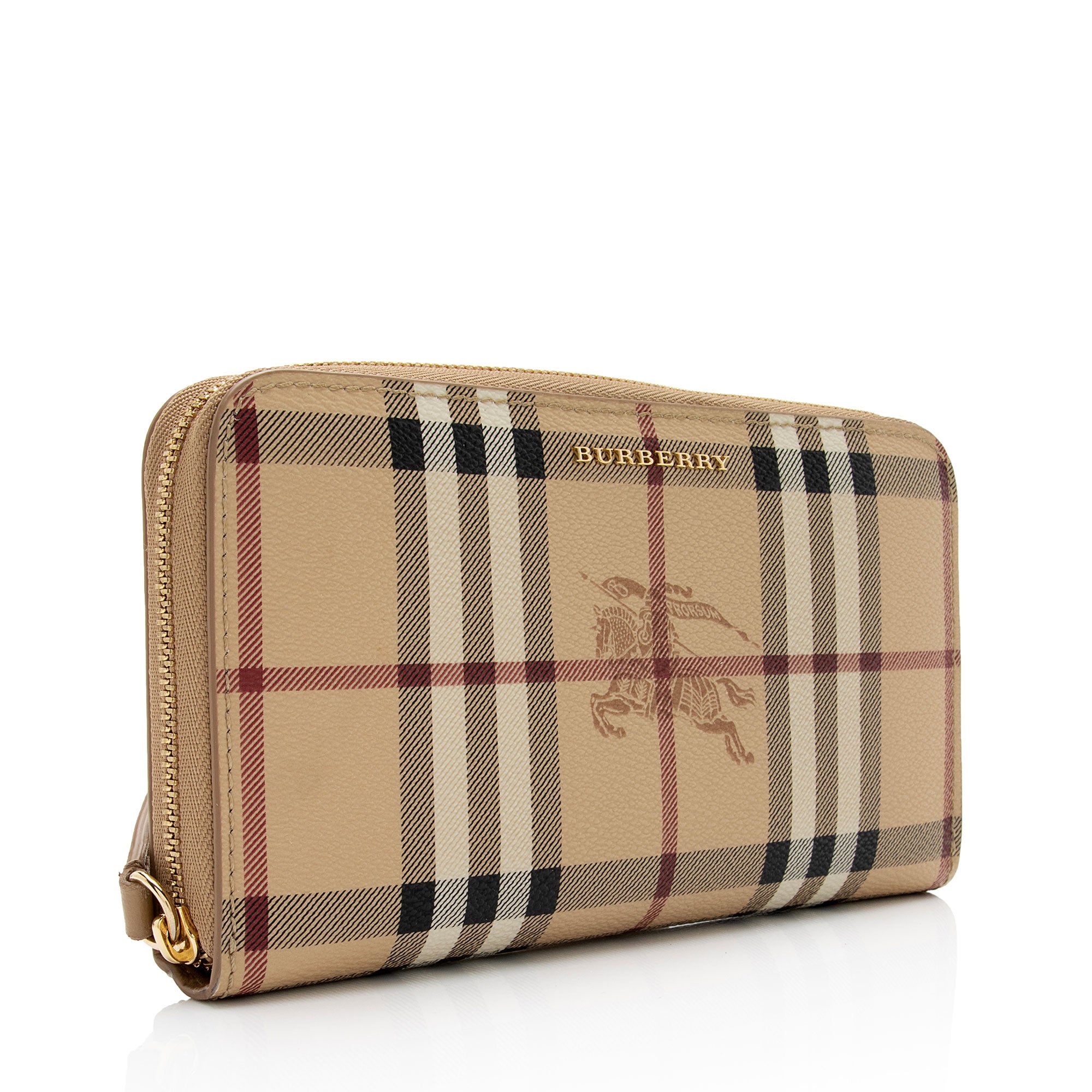 Burberry Haymarket Check Zip Around Wallet (SHF-T4rgfq)