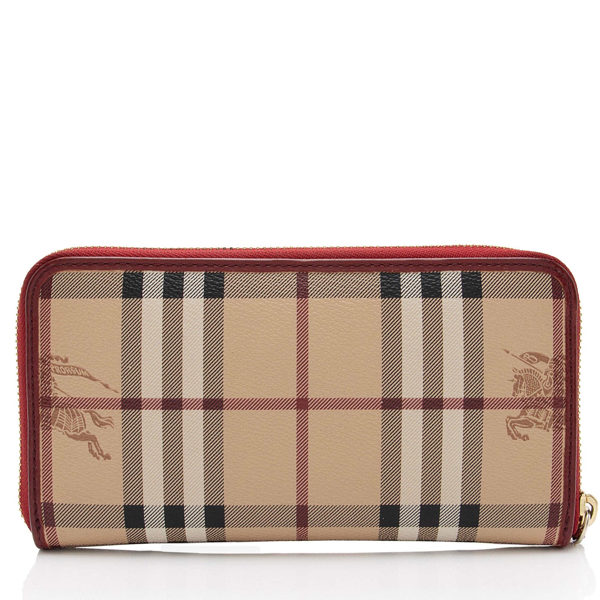 Burberry Haymarket Check Zip Around Wallet (SHF-8zBWAj)