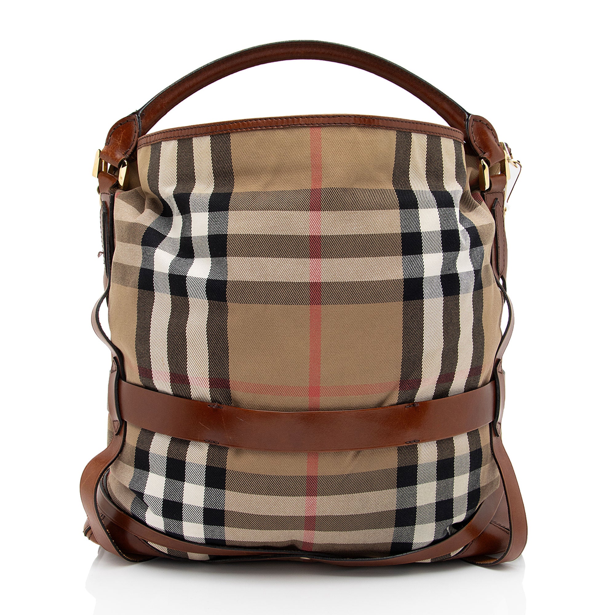Burberry House Check Bridle Gosford Large Hobo (SHF-jHEss2)