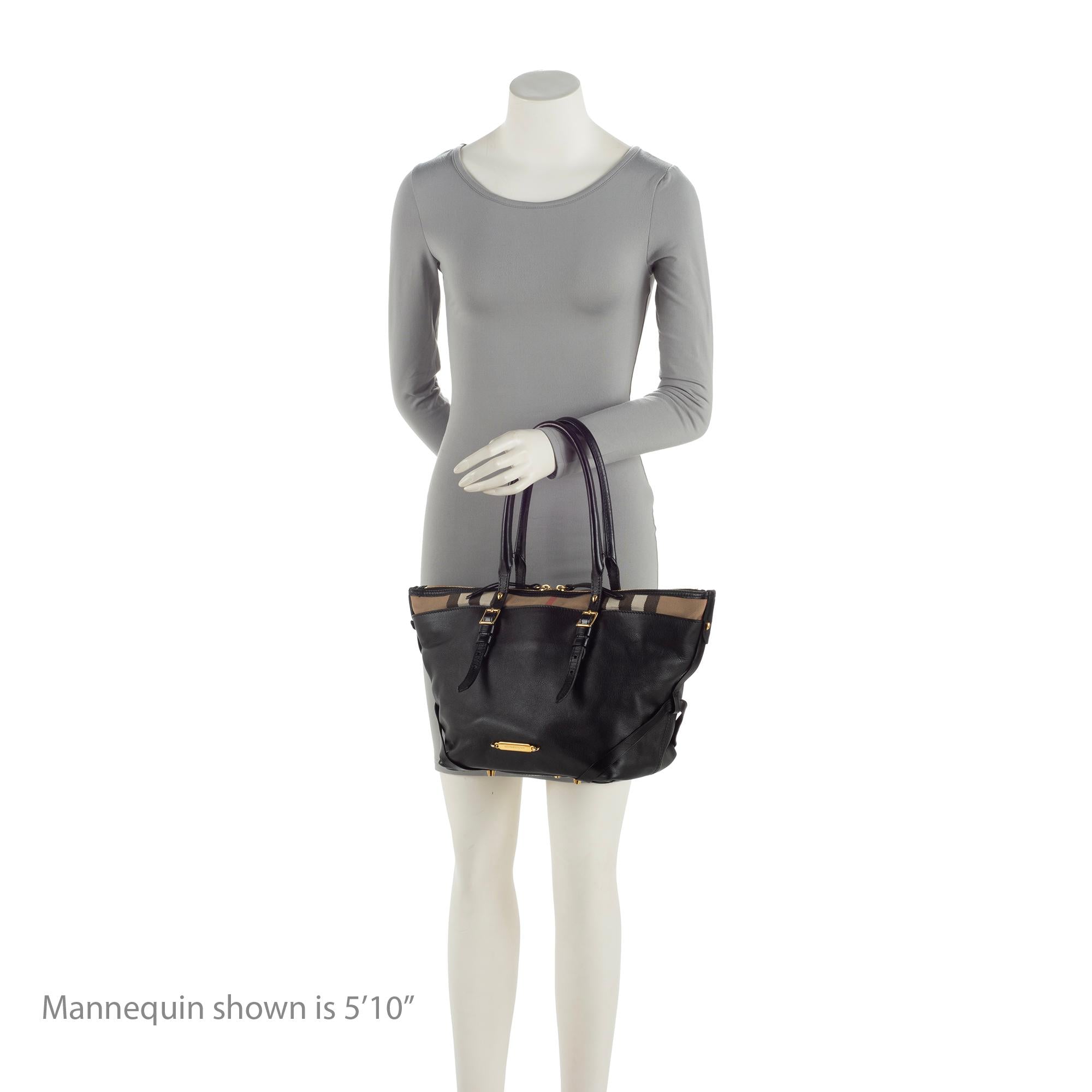 Burberry House Check Lambskin Bridle Salisbury Small Tote (SHF-mVCDxh)