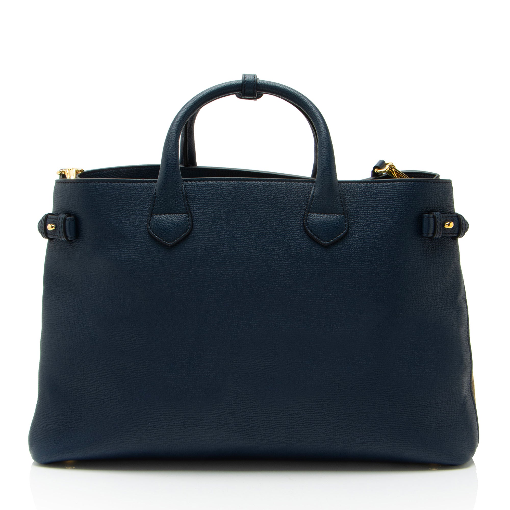 Burberry House Check Leather Banner Large Tote