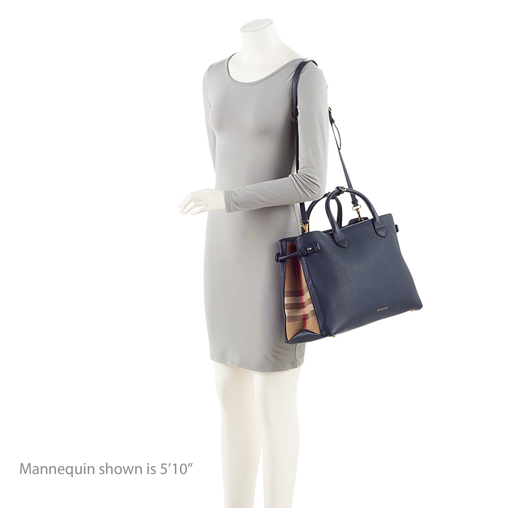 Burberry House Check Leather Banner Large Tote